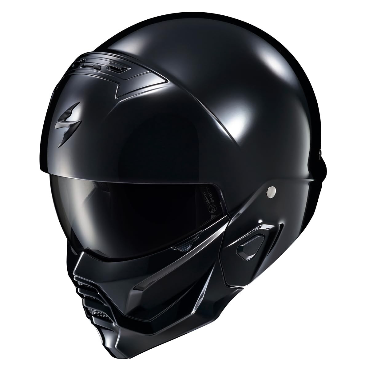 SCORPION EXO COVERT 2 OPEN FACE MOTORCYCLE HELMET GLOSS BLACK SIZE MEDIUM