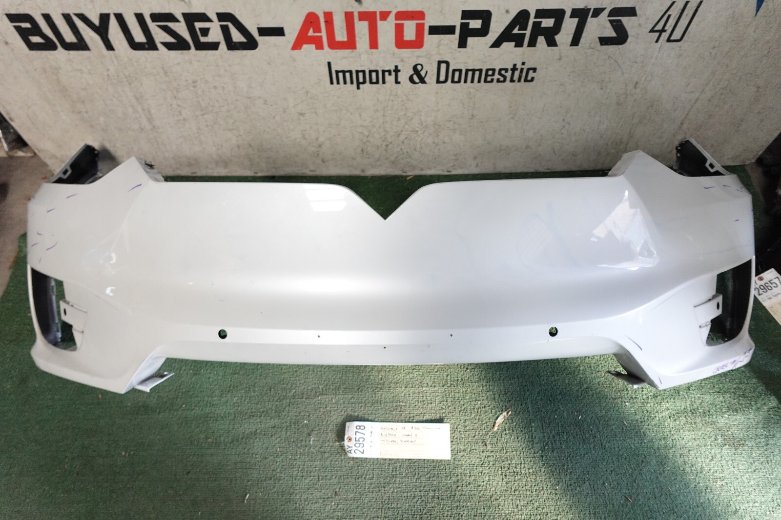 w/ 1 crack 2016 2017 2018 2020 2021 TESLA MODEL X FRONT BUMPER COVER OEM AY29578