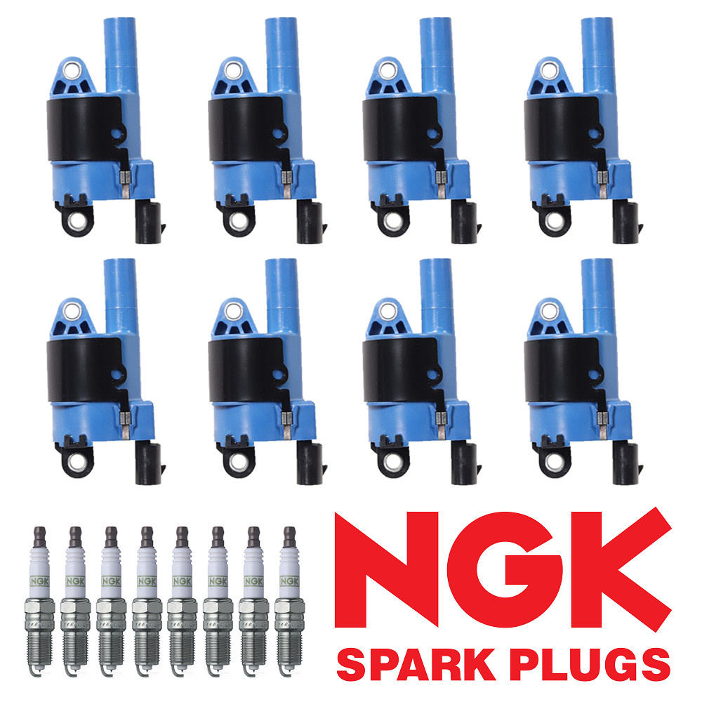 8x Ignition Coil & 8x NGK Platinum Spark Plug for GMC Sierra 1500 5.3L V8 UF414
