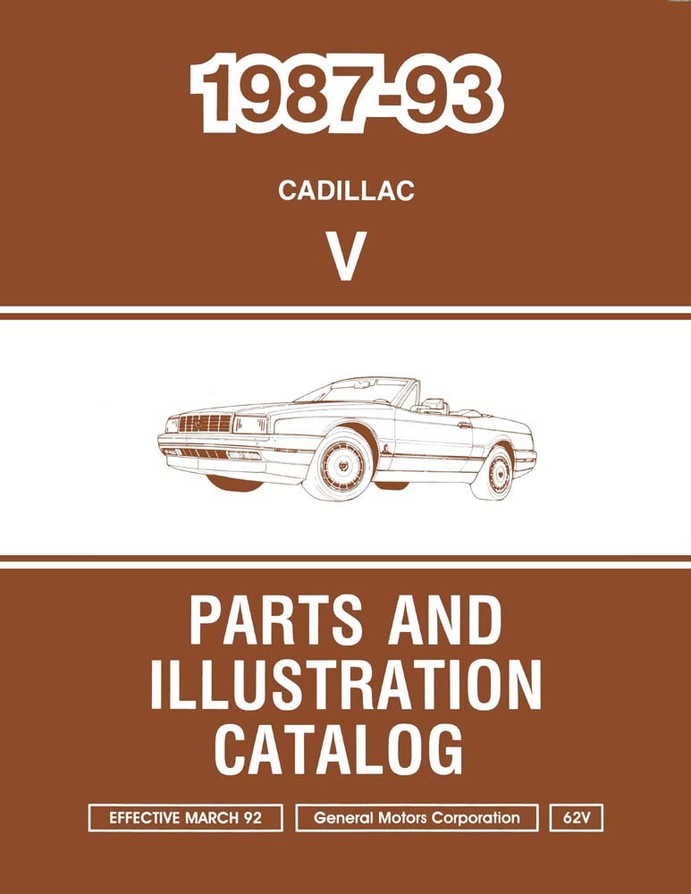 1987-1993 Cadillac Allante Parts Book 1987-1993 Cadillac Allante Parts Book
