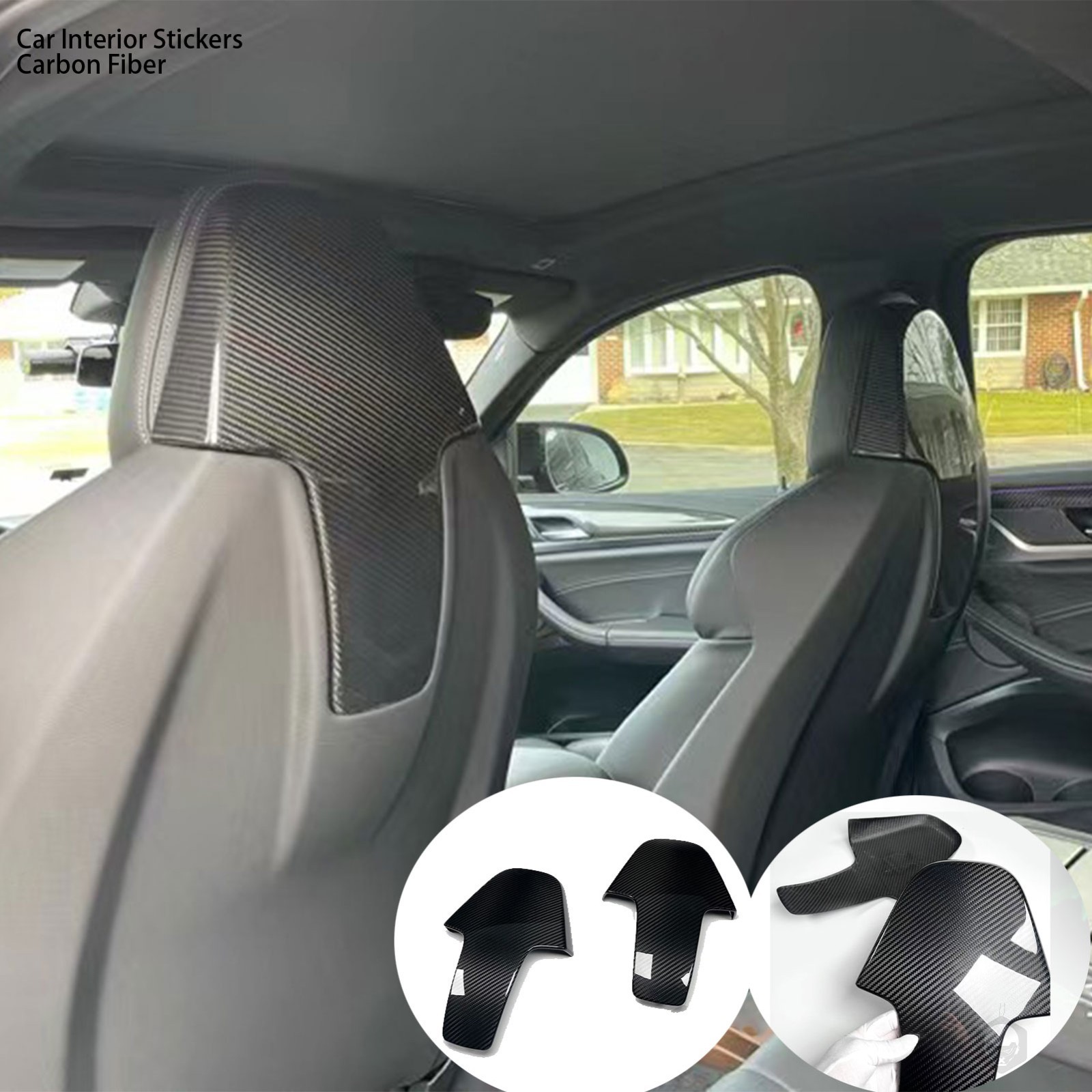 Dry Carbon Fiber Seat Back Headrest Cover For BMW M3 M4 M8 X3M X4M G80 G82 F91