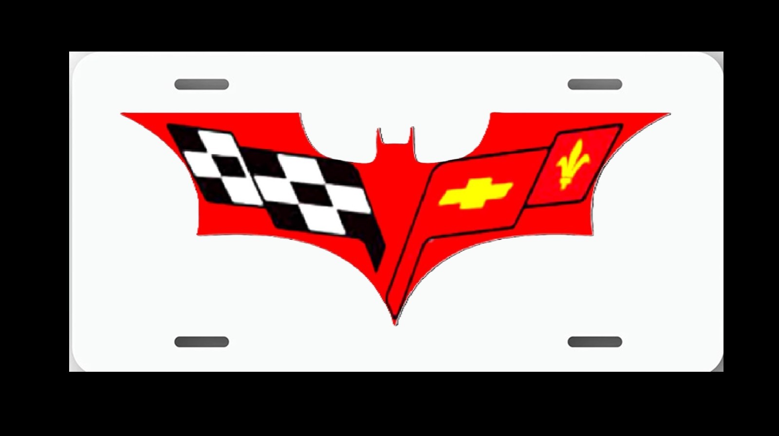 Aluminum white Plate TAG 6\'\' x 12\'\' with Vinyl Logo Made in USA FOR BATMAN