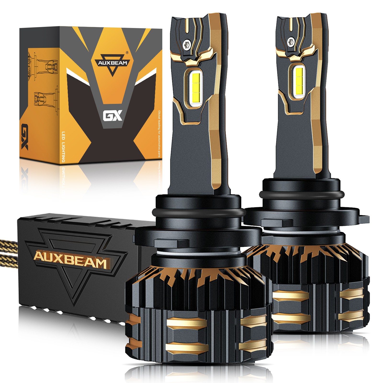 AUXBEAM 9006 HB4 CSP LED Headlight Bulbs Kit Super White 6500K 25000LM Low Beam