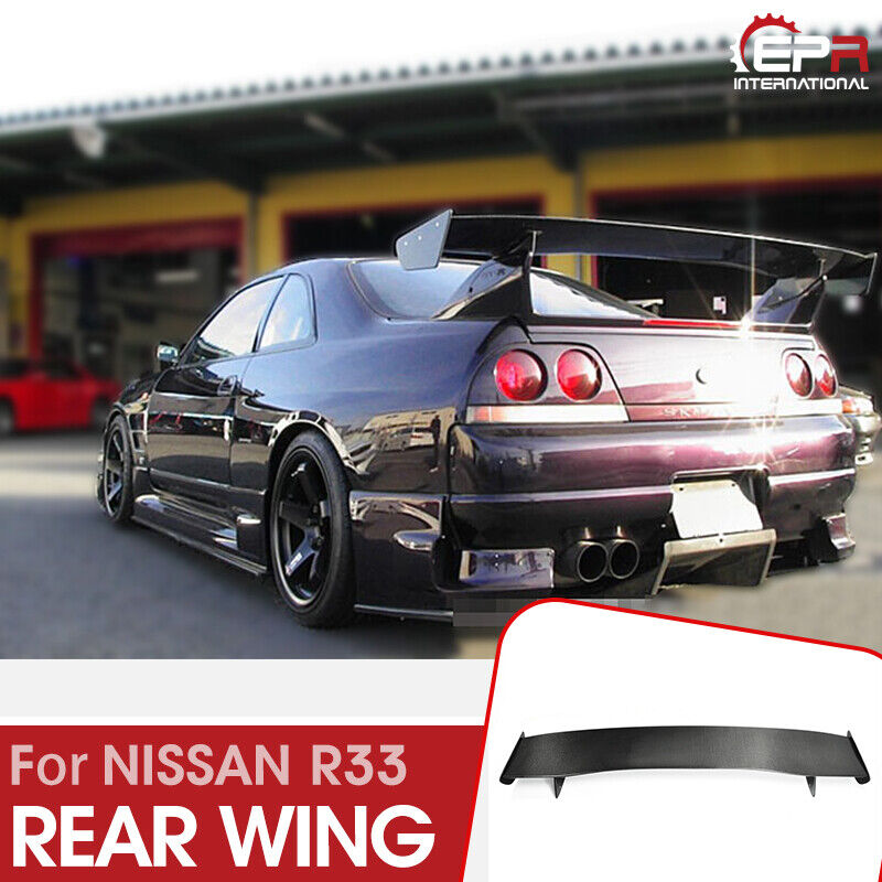 For Nissan Skyline GTR R33 Rear GT Spoiler Wing Bee Style Bodykits FRP Unpainted