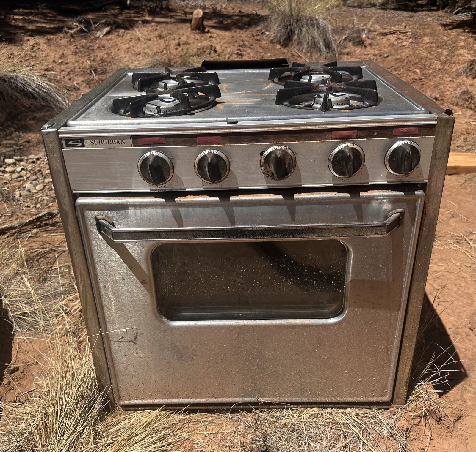 Vintage 1975 Argosy 24 Airstream Four Burner Propane Stove Vintage 1975 Argosy 24 Airstream Four Burner Propane Stove