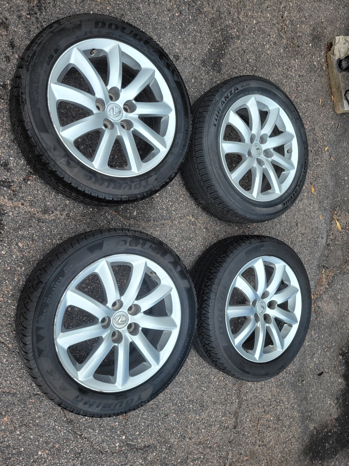 2007-2009 Lexus LS460 18 Inch Oem Rims and Tires Set of 4 Used With Lugs