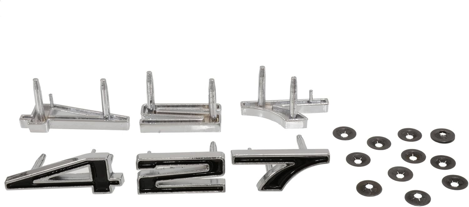 1967-1969 Corvette 427 Hood Emblem Set 6 Individual Numbers PLUS PUSH NUTS 1967-1969 Corvette 427 Hood Emblem Set 6 Individual Numbers PLUS PUSH NUTS