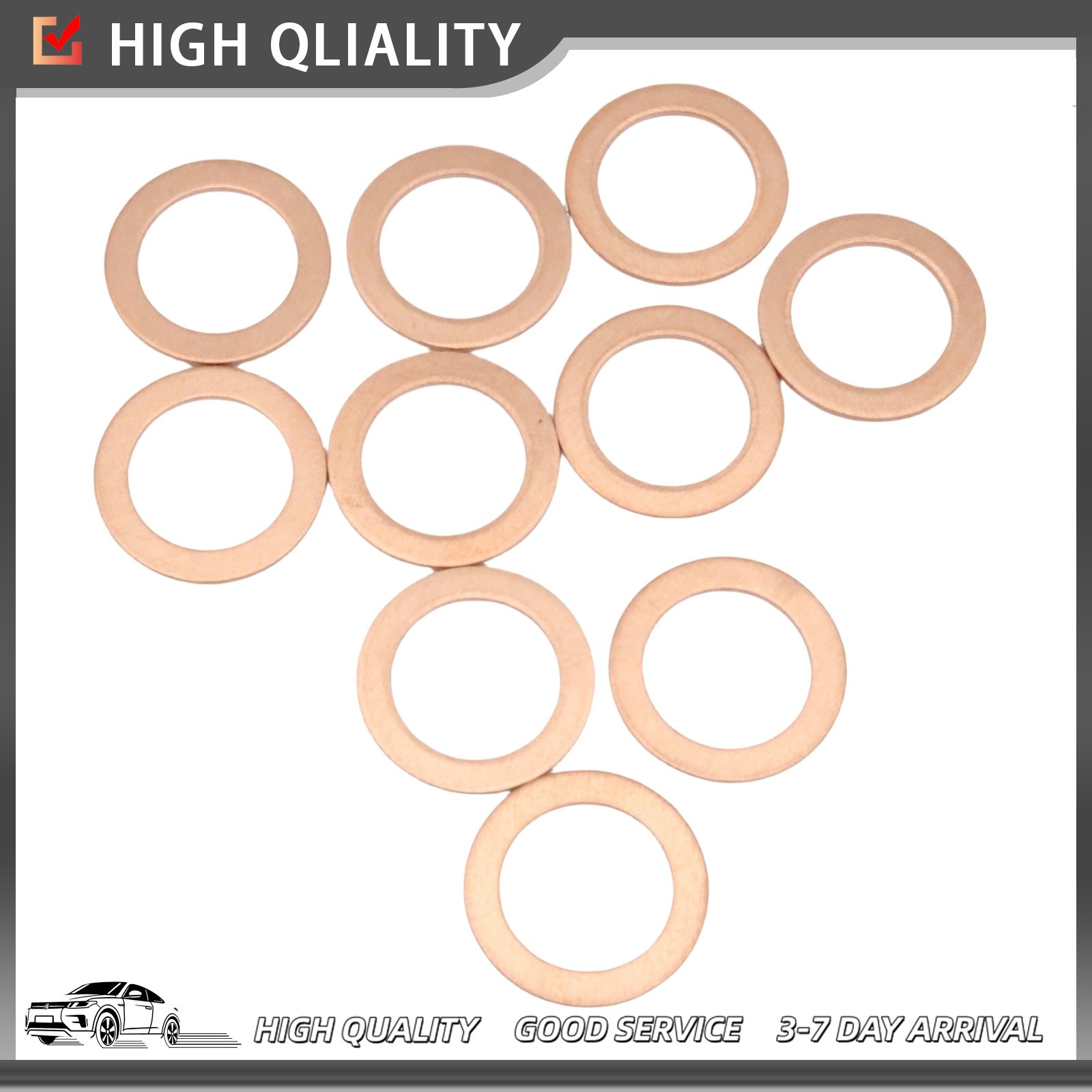 10pcs Copper Oil Drain Plug Gasket Washer (007603-014106) Fits for Mercedes-benz