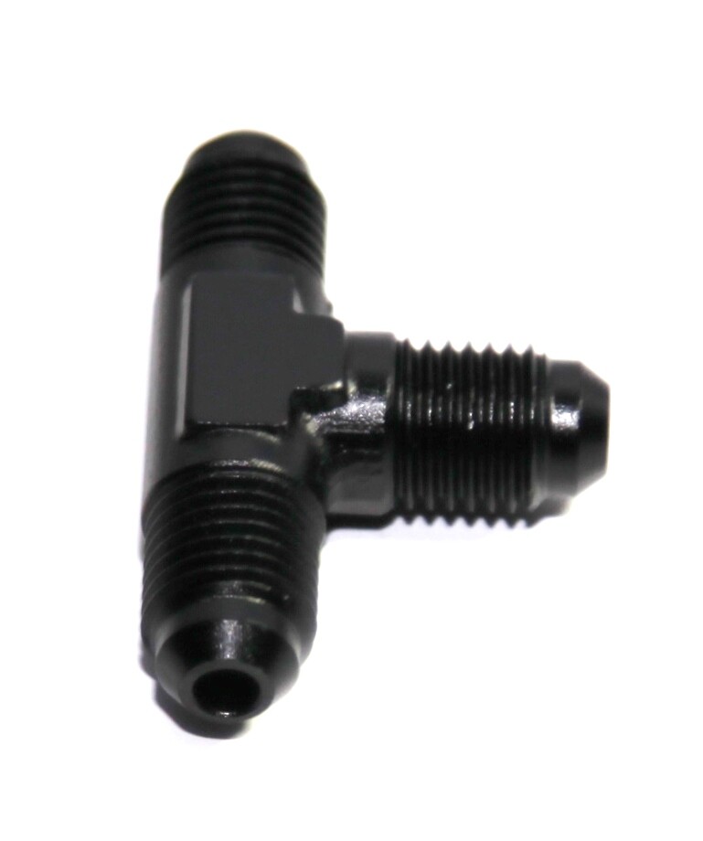 BLACK Male Flare T Fitting Adapter 3-Way AN4 4-AN Male to 2X AN4 4-AN Male BLACK Male Flare T Fitting Adapter 3-Way AN4 4-AN Male to 2X AN4 4-AN Male