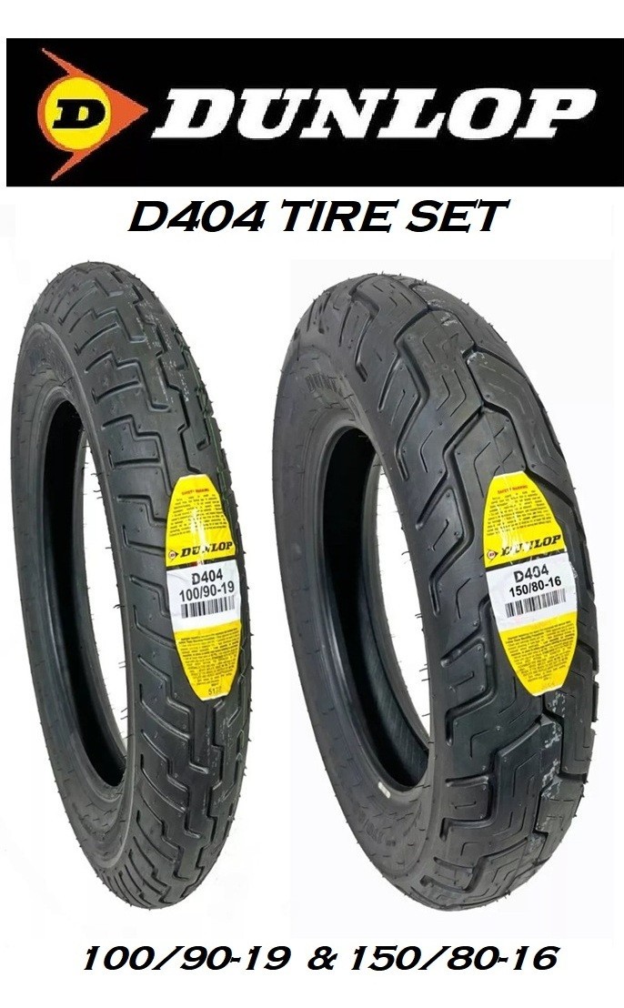 DUNLOP D404 100/90-19 & 150/80-16 TIRE SET HARLEY DYNA SPORTSTER 883 1200 IRON