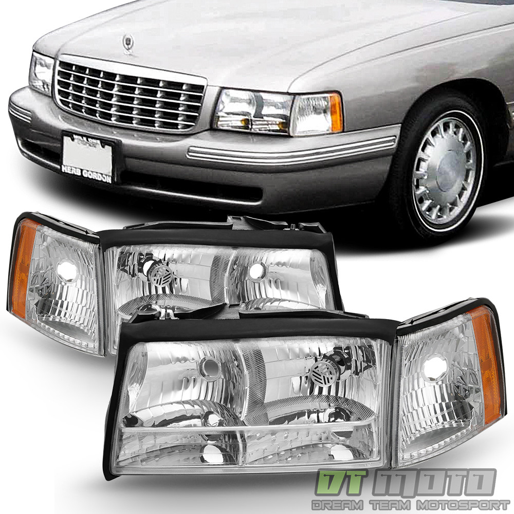 Replacement 1997 1998 1999 Cadillac Deville Headlights Headlamps w/Corner Lights Replacement 1997 1998 1999 Cadillac Deville Headlights Headlamps w/Corner Lights