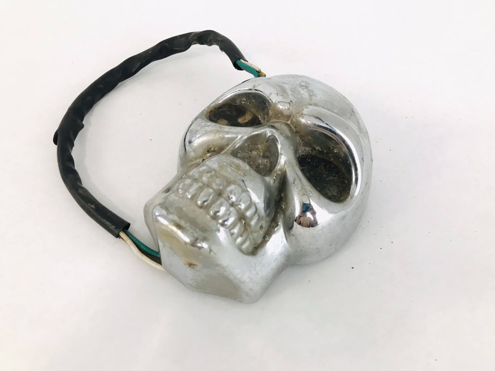 Vintage Skull Brake Tail Light Motorcycle Stop Trailer Hitch Cover Chrome