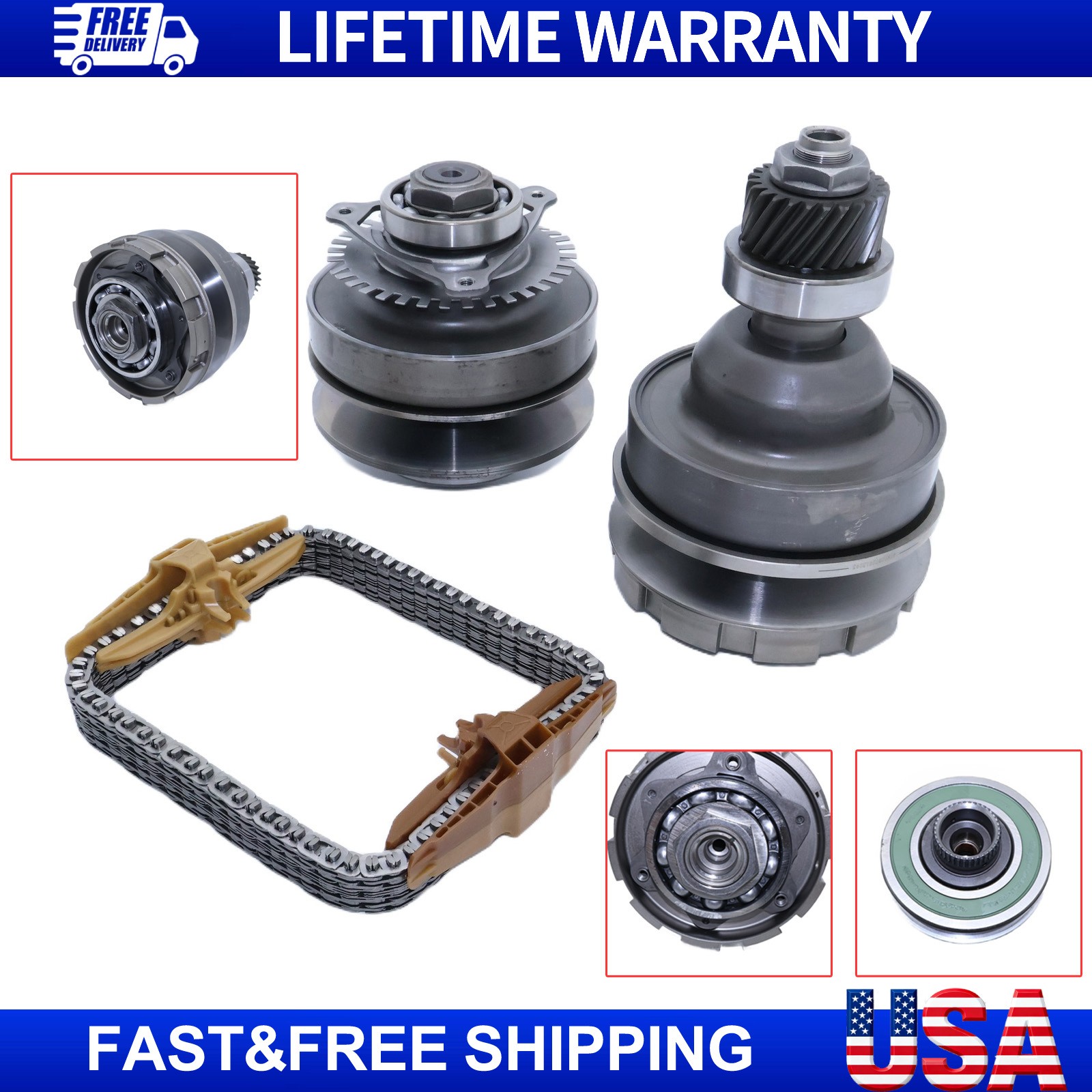 Fit For Nissan CVT Gearbox Auto Transmission Pulley Belt Chain Set JF018E JF018