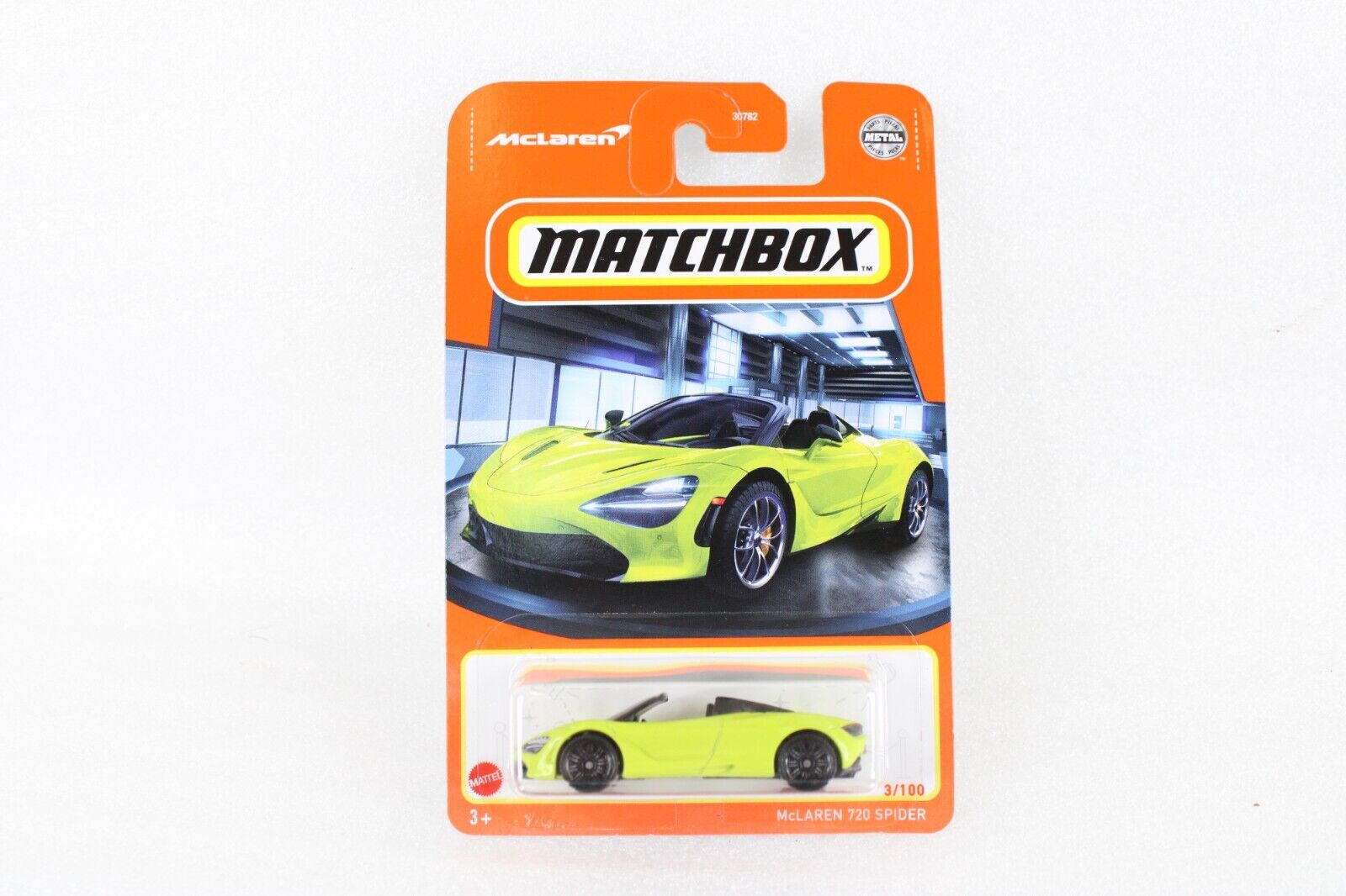 Matchbox 2022 MBX Team McLaren 3/100 Lime Green McLaren 720 Spider