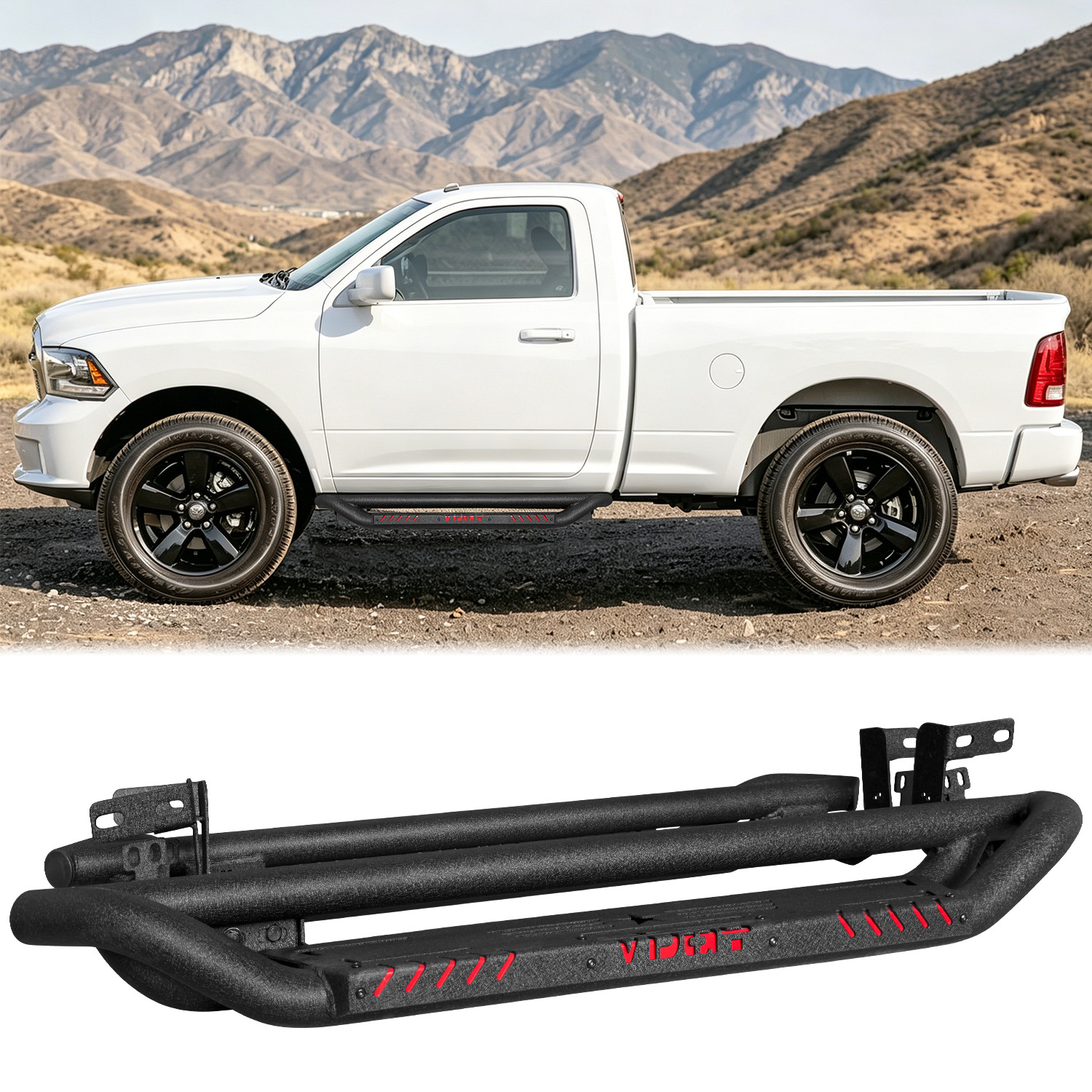 Running Boards Fits 2009‑2024 Ram 1500 Classic/2010‑2024 2500 3500 Regular Cab