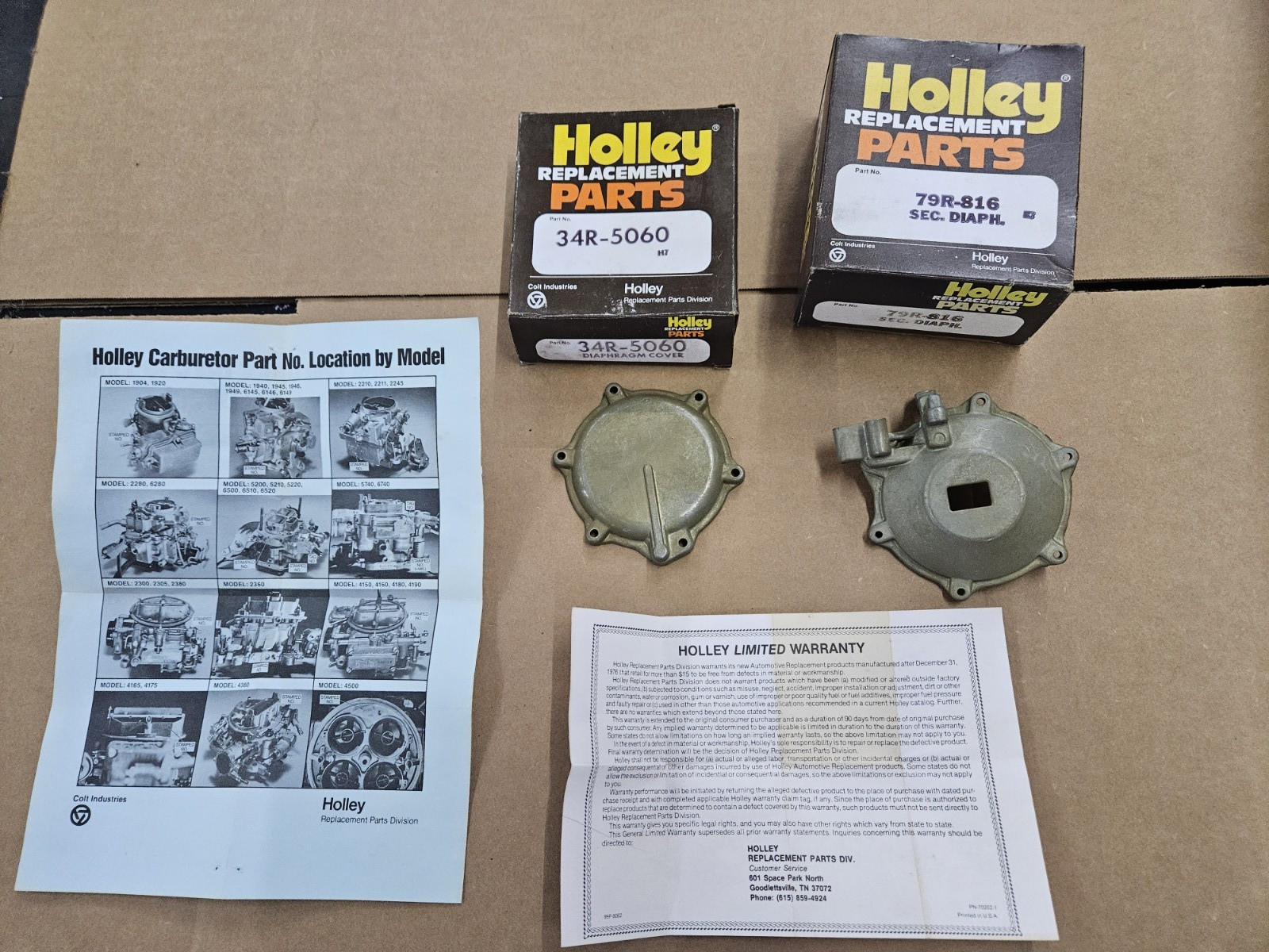 Holley NOS Six Pack Secondary / Outboard Carb Vacuum Pod #34R-5060 and 79R-816 Holley NOS Six Pack Secondary / Outboard Carb Vacuum Pod #34R-5060 and 79R-816