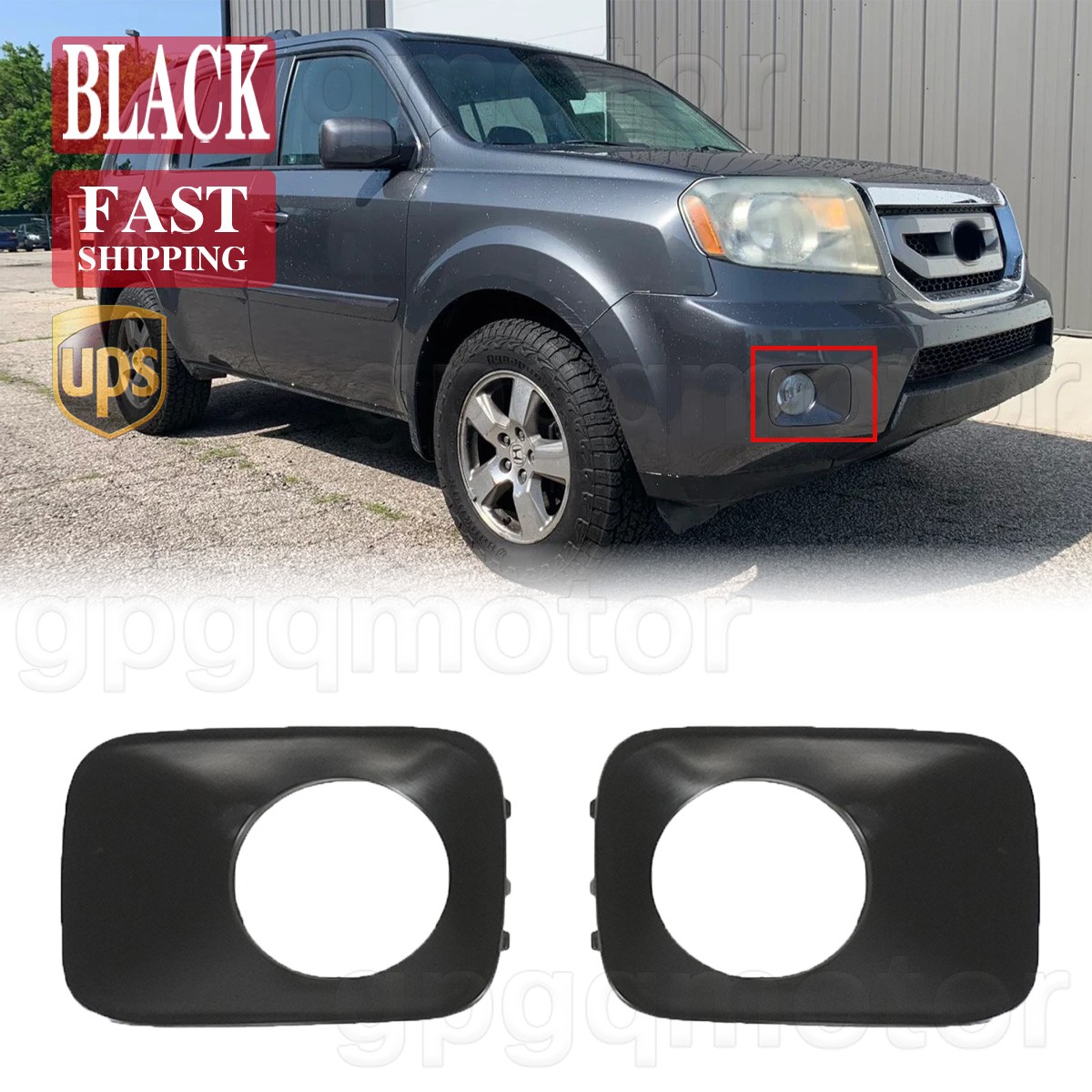 For Honda Pilot 2009-2011 Left & Right Fog Light Trim Set Lamp Covers Bezel Pair For Honda Pilot 2009-2011 Left & Right Fog Light Trim Set Lamp Covers Bezel Pair