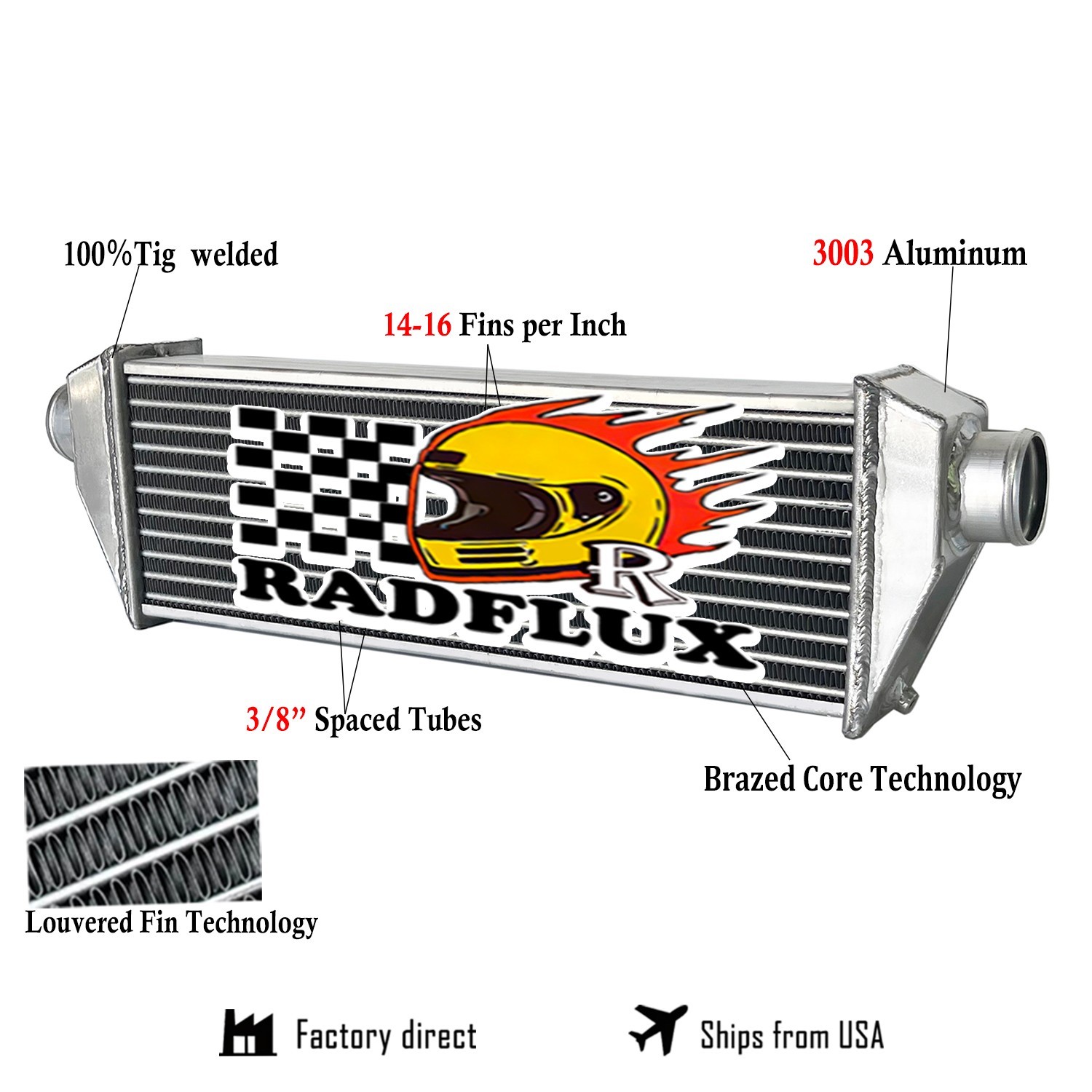 Fits TR8 500HP Intercooler 750 CFM HP Turbo 4 Cylinder 2.5\