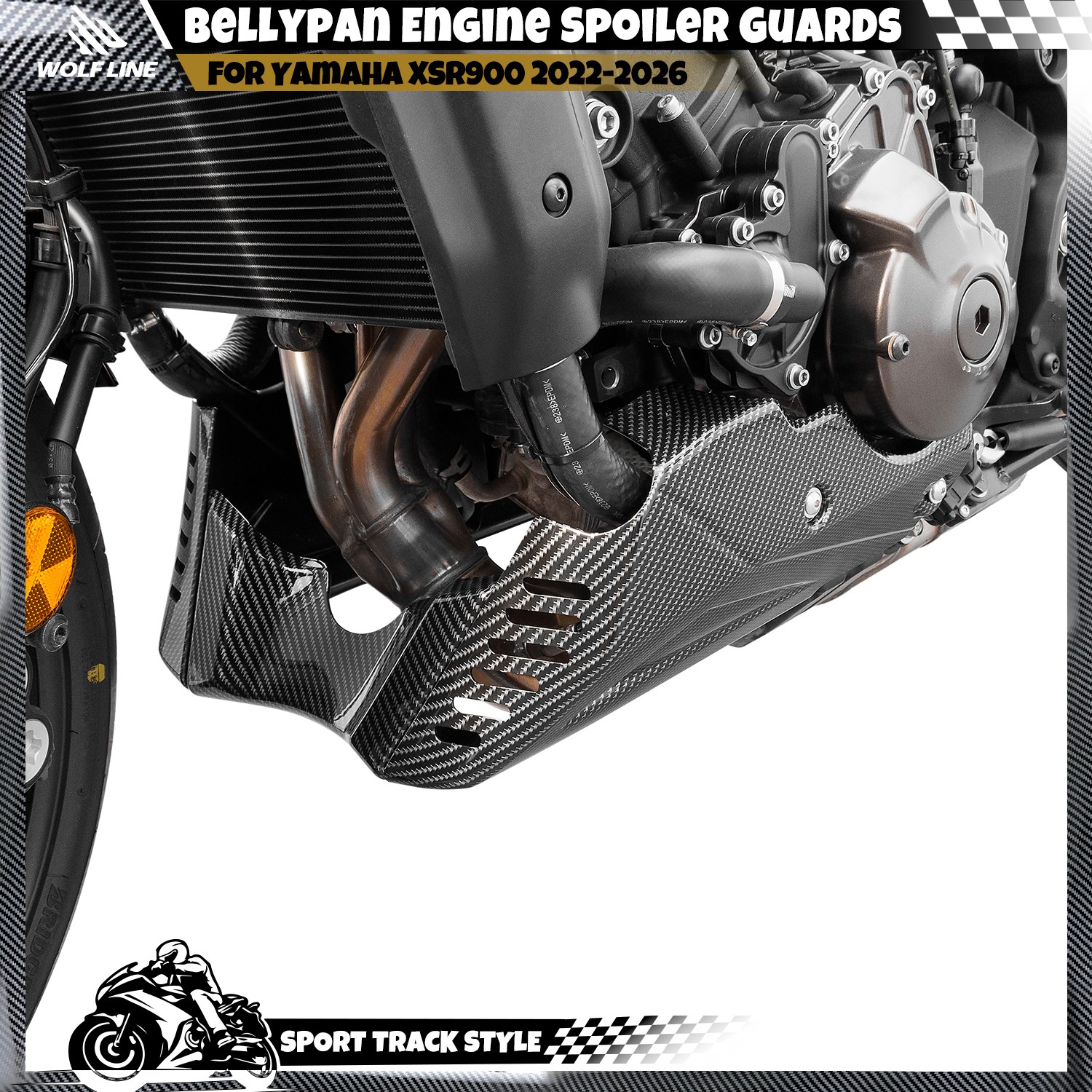 WOLFLINE Bellypan Engine Spoiler Guard For Yamaha XSR900 2022-2026 Cowl Cover