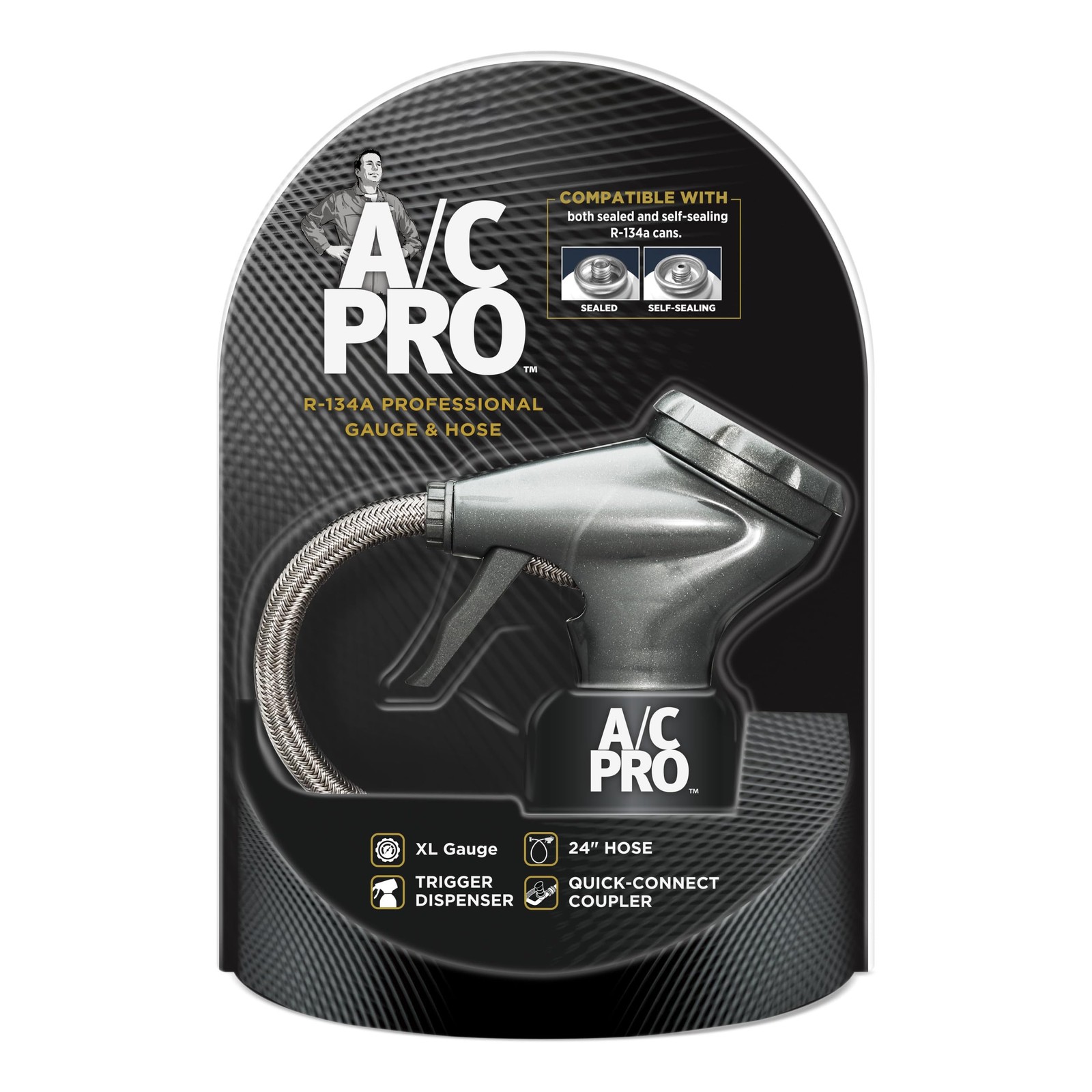 InterDynamics Car Air Conditioner Gauge and Hose by (Pack of 1), Black InterDynamics Car Air Conditioner Gauge and Hose by (Pack of 1), Black