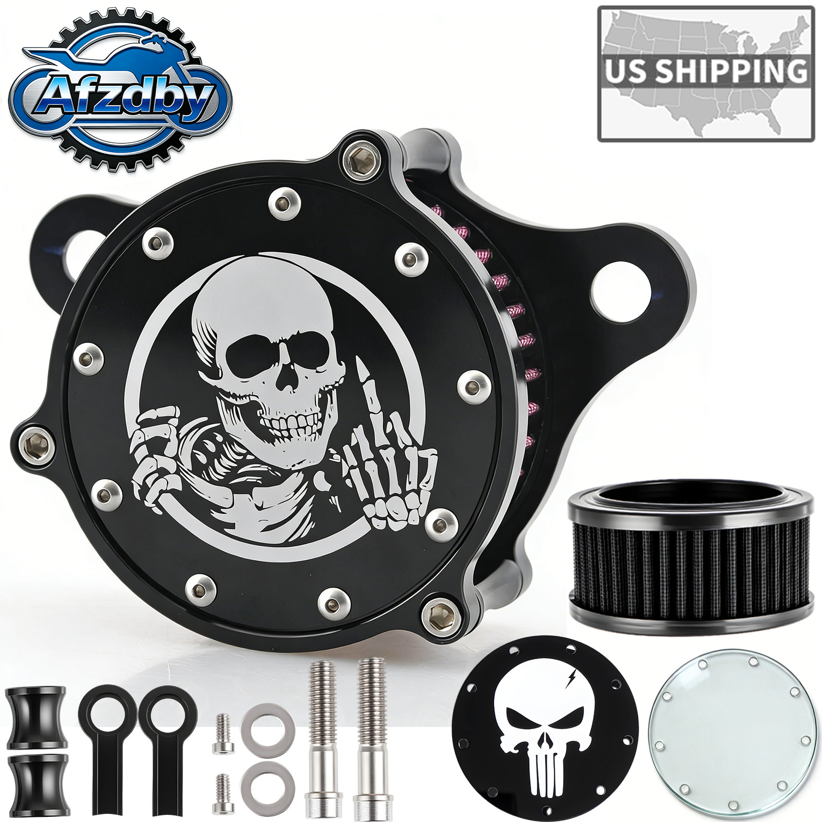Skull Air Filter Cleaner Intake For Harley XL Sportster XL1200 Iron 883 Roadster