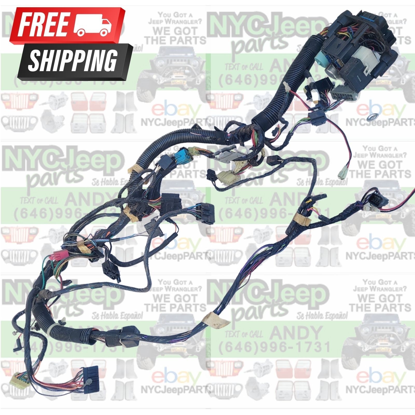 92-95 Jeep Wrangler YJ DASH WIRE HARNESS 9-Pin Hard Top Defrost Wiper Wiring