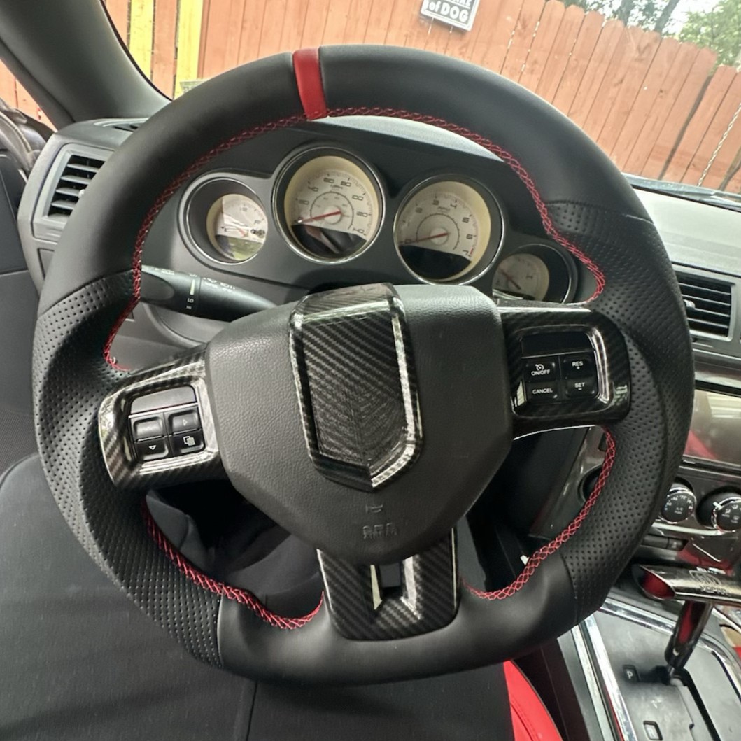 Full Leather Sport Steering Wheel for Dodge Charger Challenger Durango 11-14 Full Leather Sport Steering Wheel for Dodge Charger Challenger Durango 11-14