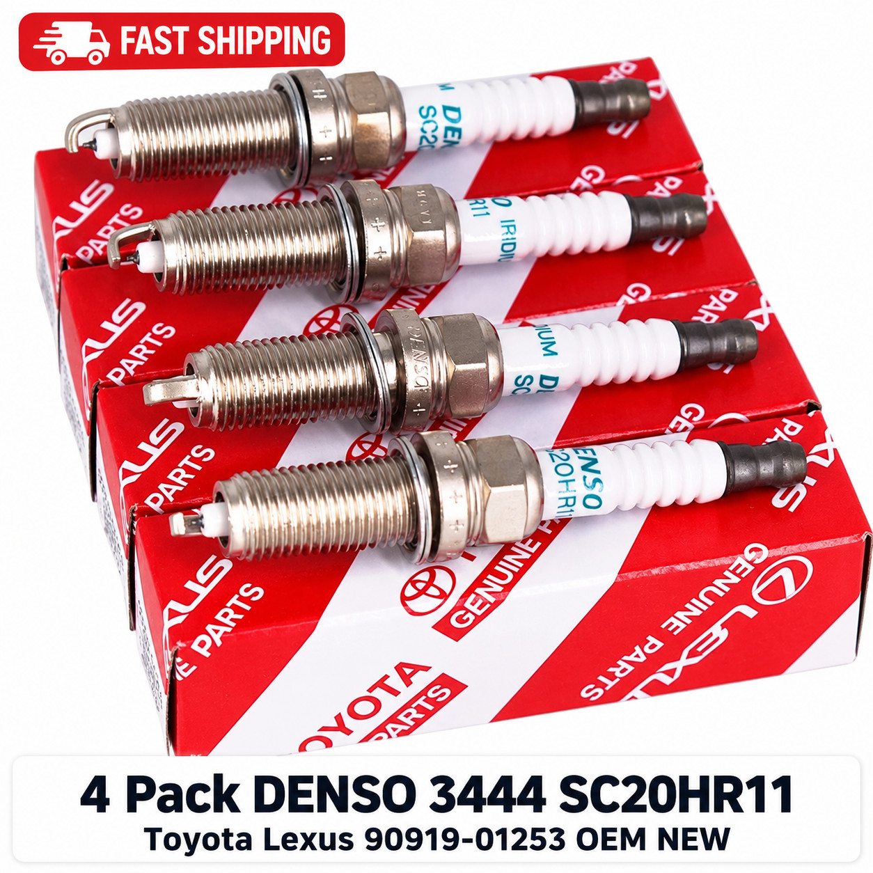 4 Pack DENSO 90919-01253 SC20HR11 Iridium Spark Plugs Toyota Corolla 1.8L NEW