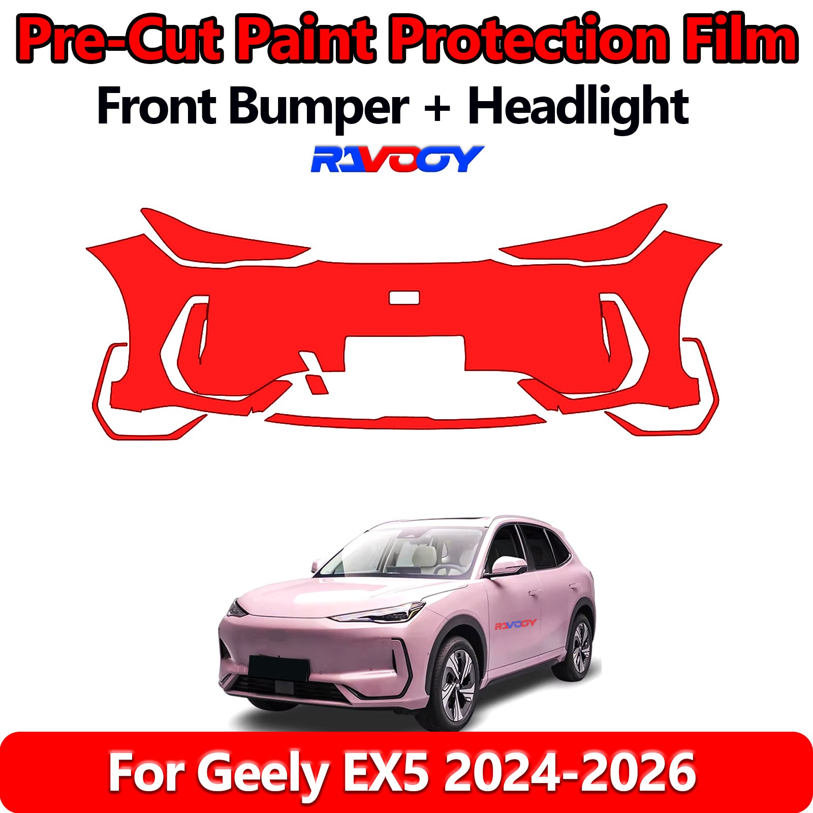 8.5Mil PreCut Front Bumper PPF Kit Film For Geely EX5 2024-2026