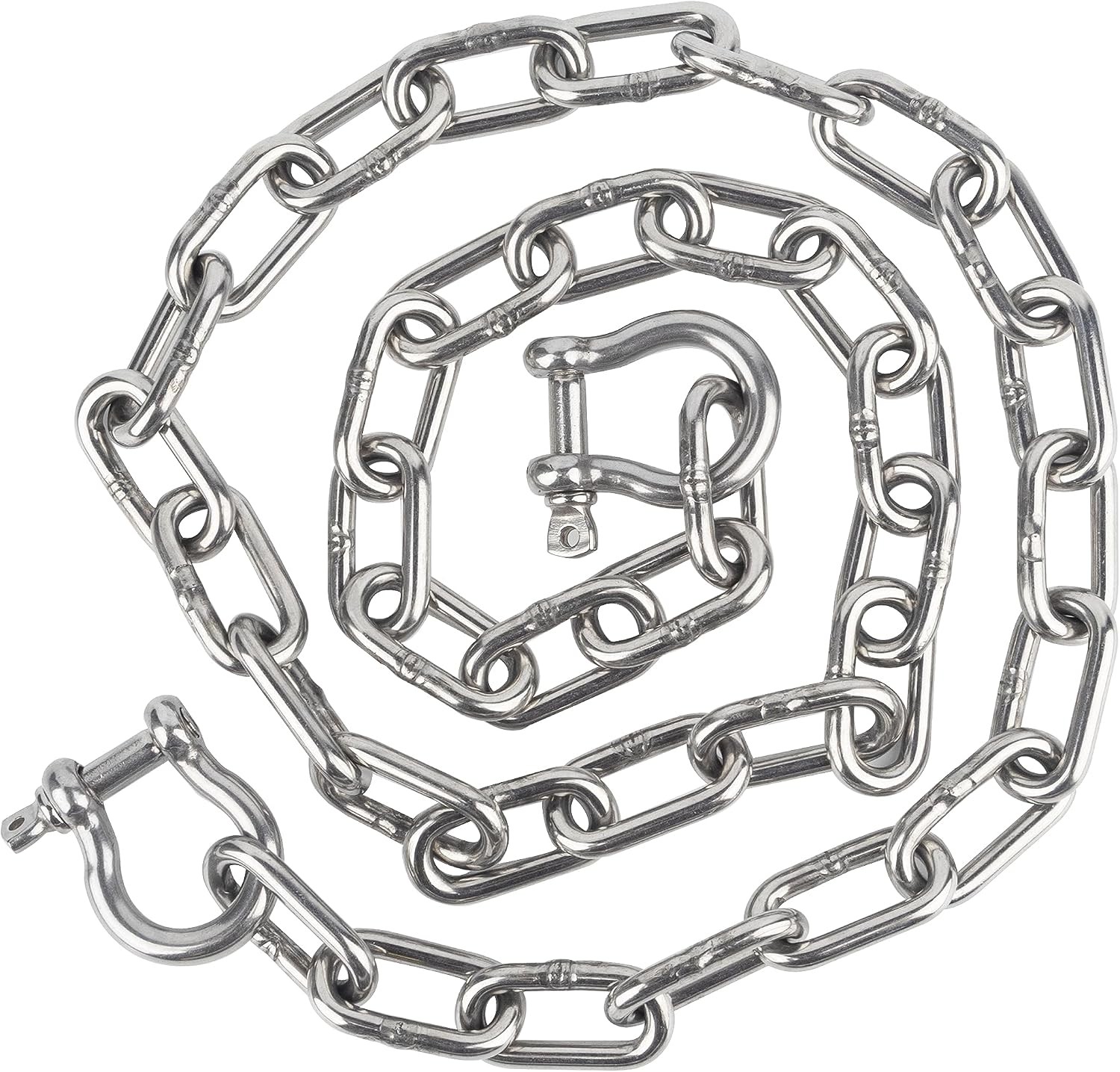 Boat Anchor Chain, 316 Stainless Steel Marine Grade Lead 1/4inch x 5ft Boat Anchor Chain, 316 Stainless Steel Marine Grade Lead 1/4inch x 5ft