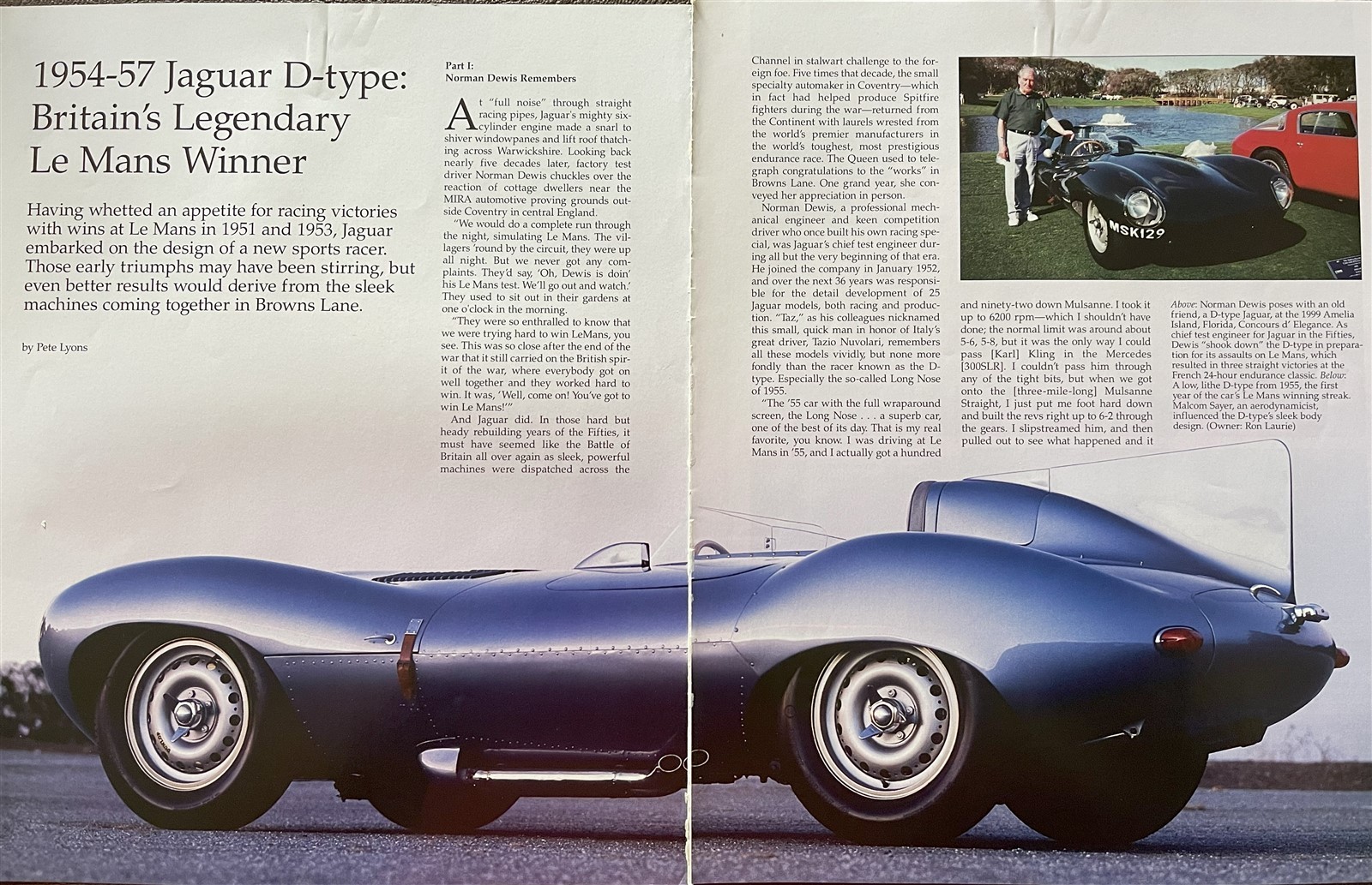 1954 1955 1956 1957 JAGUAR D-TYPE 10 pg COLOR Article 1954 1955 1956 1957 JAGUAR D-TYPE 10 pg COLOR Article
