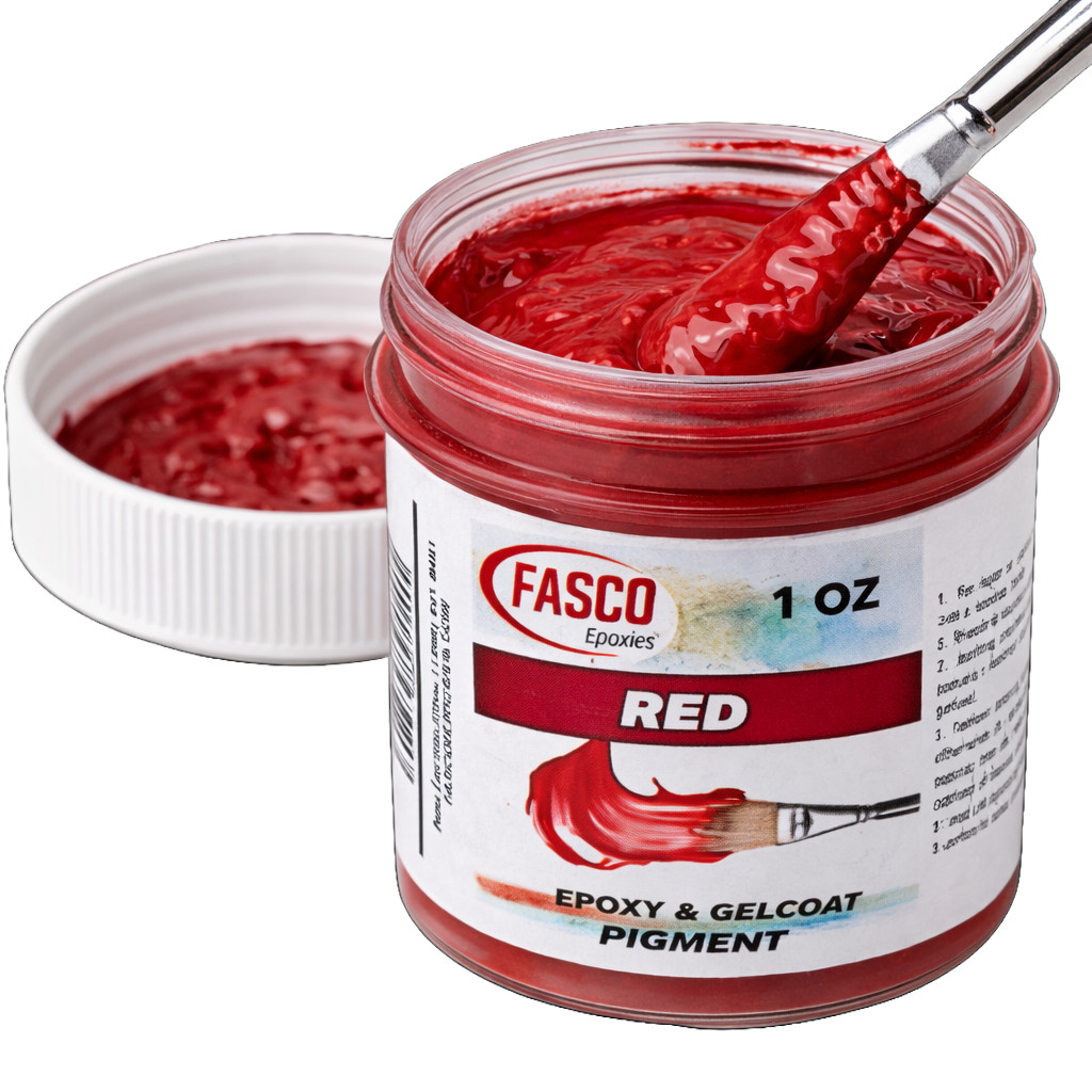 Fasco Epoxies Red Pigment for Gelcoats and Epoxies (1 oz)