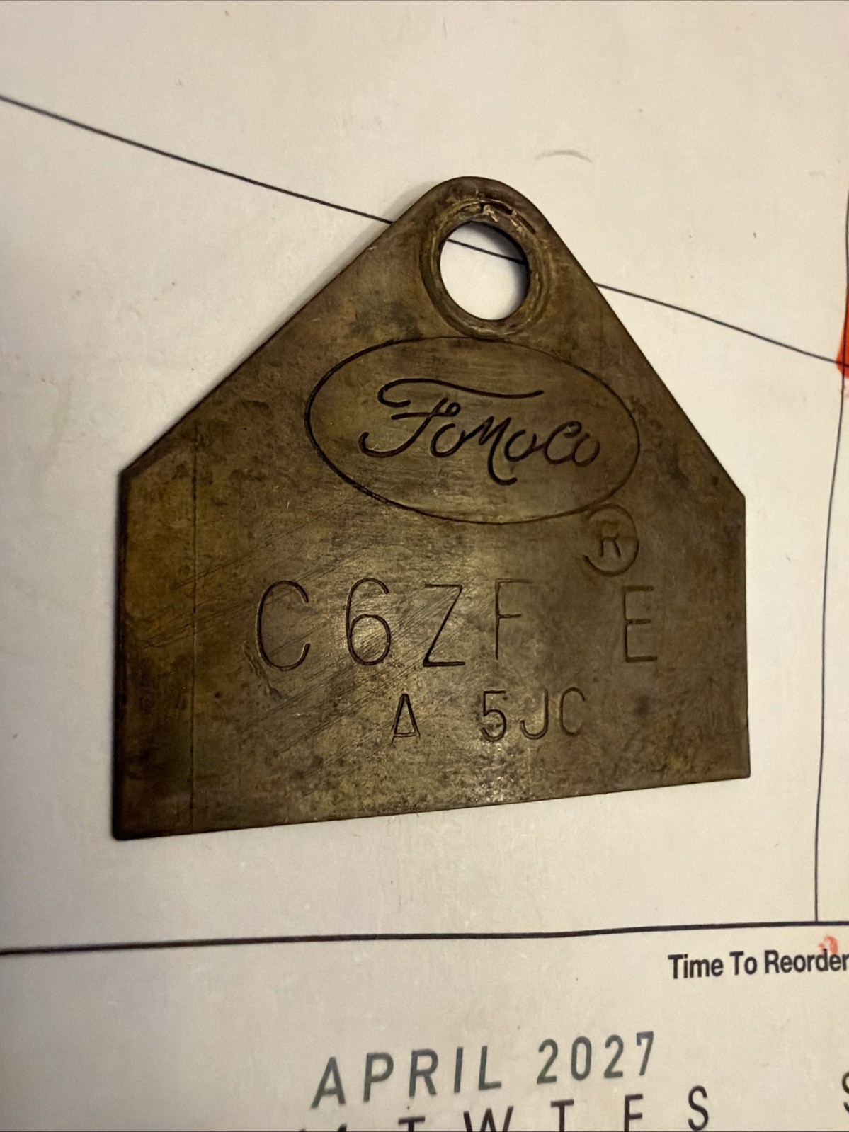 1966 Ford Mustang Fastback Coupe GT Convertible 289 4V A/T CARBURETOR TAG C6ZF E