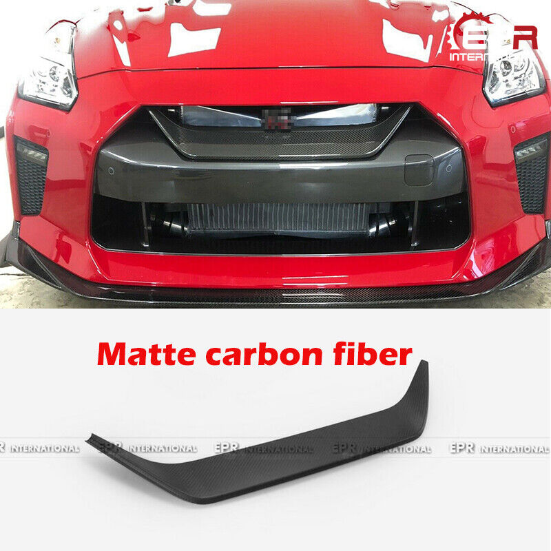 For Nissan 17-19 R35 GTR MY17 Matte Carbon Front Bumper Grille Mesh Trim Cover