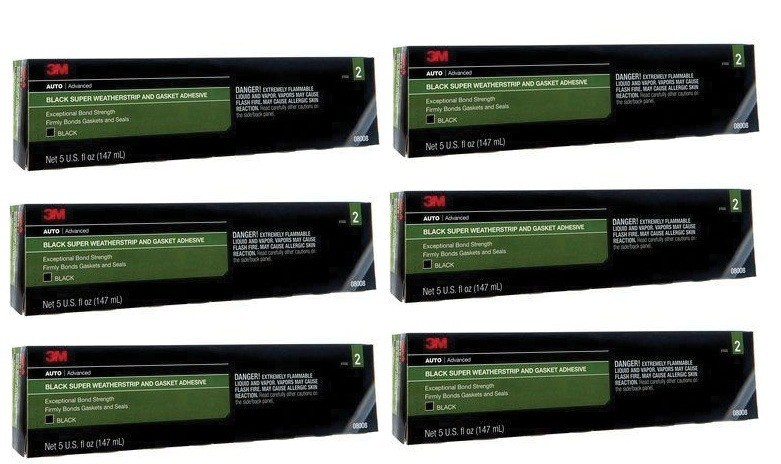 3M 08008 Super Weatherstrip and Gasket Adhesive, 5 oz Tube,Paste, Black(6 TUBES) 3M 08008 Super Weatherstrip and Gasket Adhesive, 5 oz Tube,Paste, Black(6 TUBES)