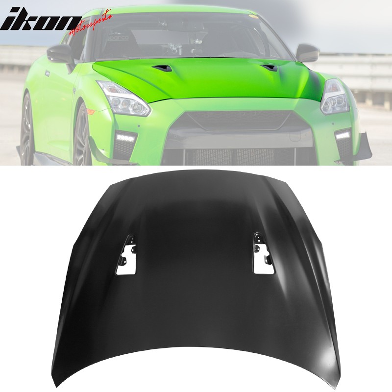 Fits 09-24 Nissan R35 GTR Facelift Style (17+) Front Hood Replacement - Aluminum Fits 09-24 Nissan R35 GTR Facelift Style (17+) Front Hood Replacement - Aluminum