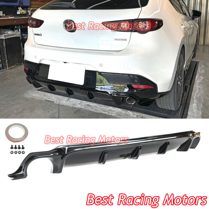 For 2019-2026 Mazda 3 5dr Hatchback MP Style Rear Bumper Diffuser Lip (ABS) For 2019-2026 Mazda 3 5dr Hatchback MP Style Rear Bumper Diffuser Lip (ABS)
