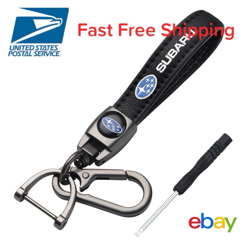 Genuine Leather Car Keys Carabiner Keychain for Subaru Enthusiast Anti-lost clip