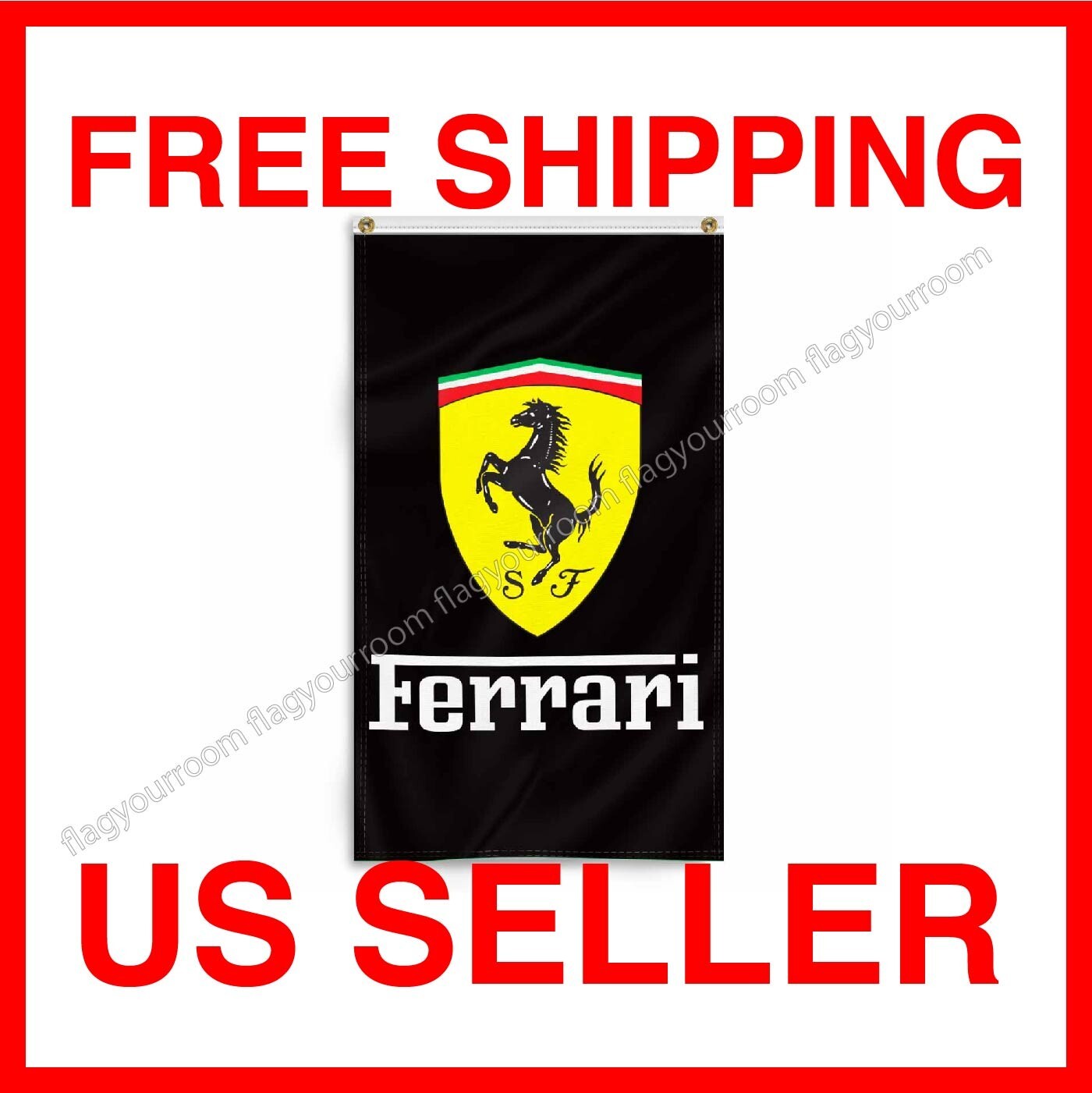 Ferrari Banner 3X5 Italy Enzo Signature Flag Grommets Garage 