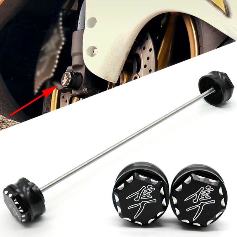 3D Hex Engraved Ball Cut Edge Front Axle Cap Cover For SUZUKI HAYABUSA 1999-2025