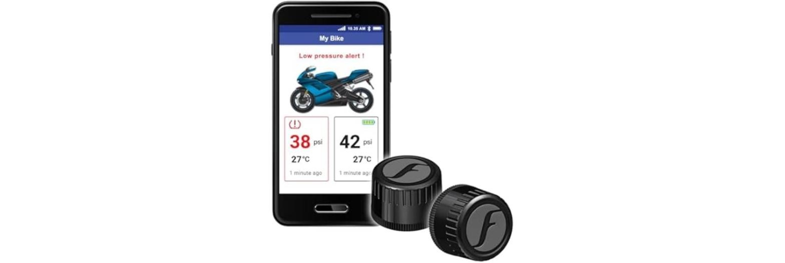 FOBO Bike 2 Bluetooth Motorcycle Tire Pressure Monitoring System TPMS Black New FOBO Bike 2 Bluetooth Motorcycle Tire Pressure Monitoring System TPMS Black New