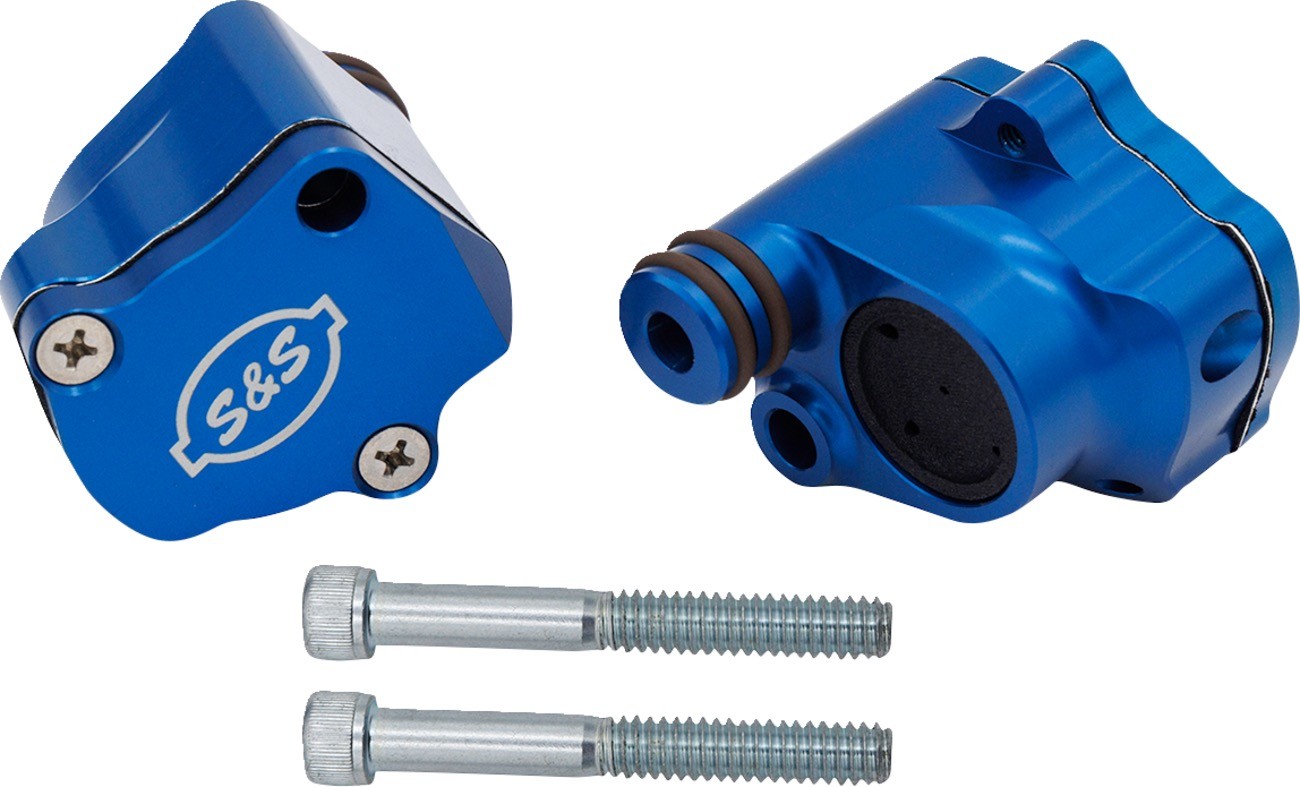 S&S CYCLE 900-1186 Billet Head Breather Kit - Anodized Blue - M8