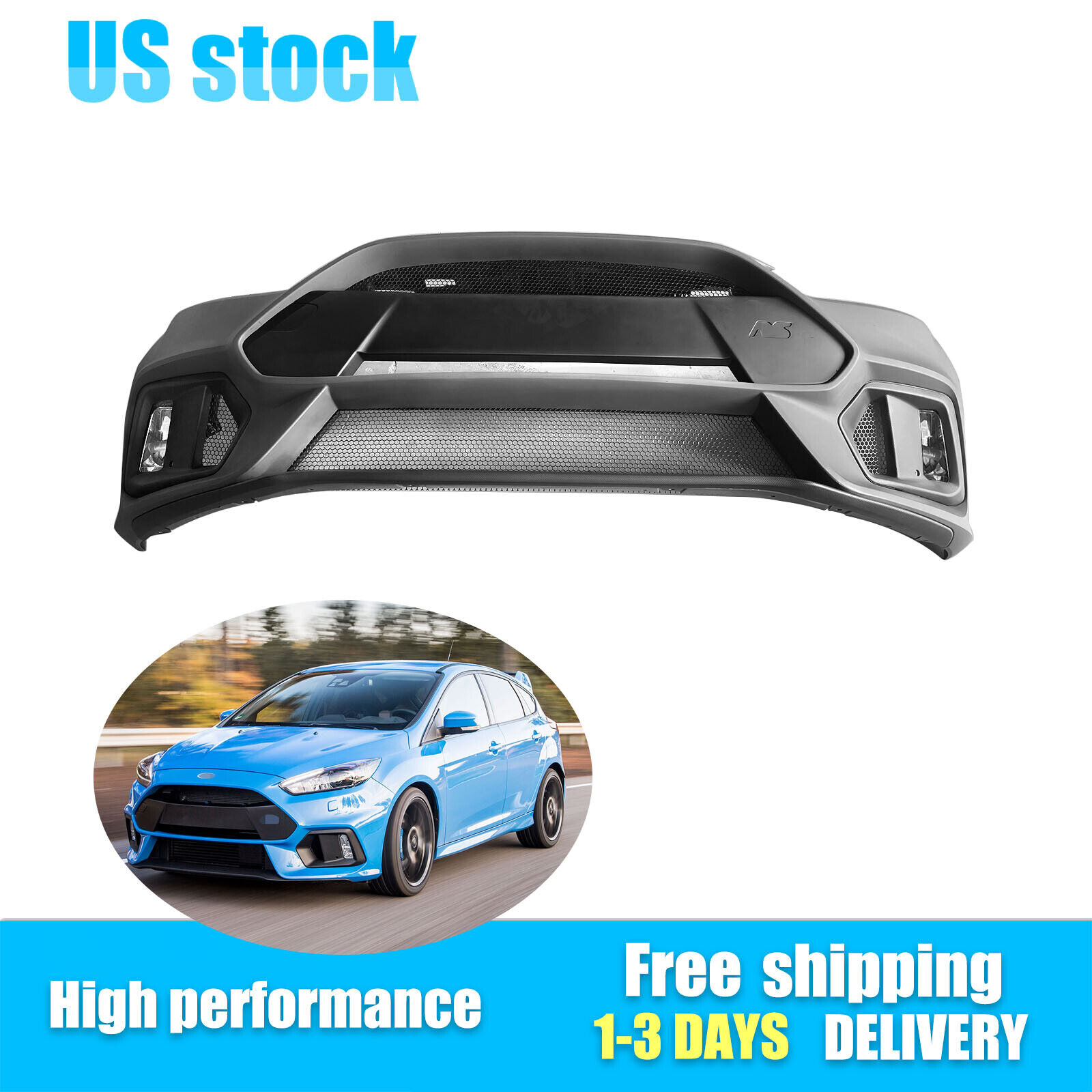 For 2015-2018 Ford Focus RS Primed Front Bumper Cover Complete G1EZ17757AA