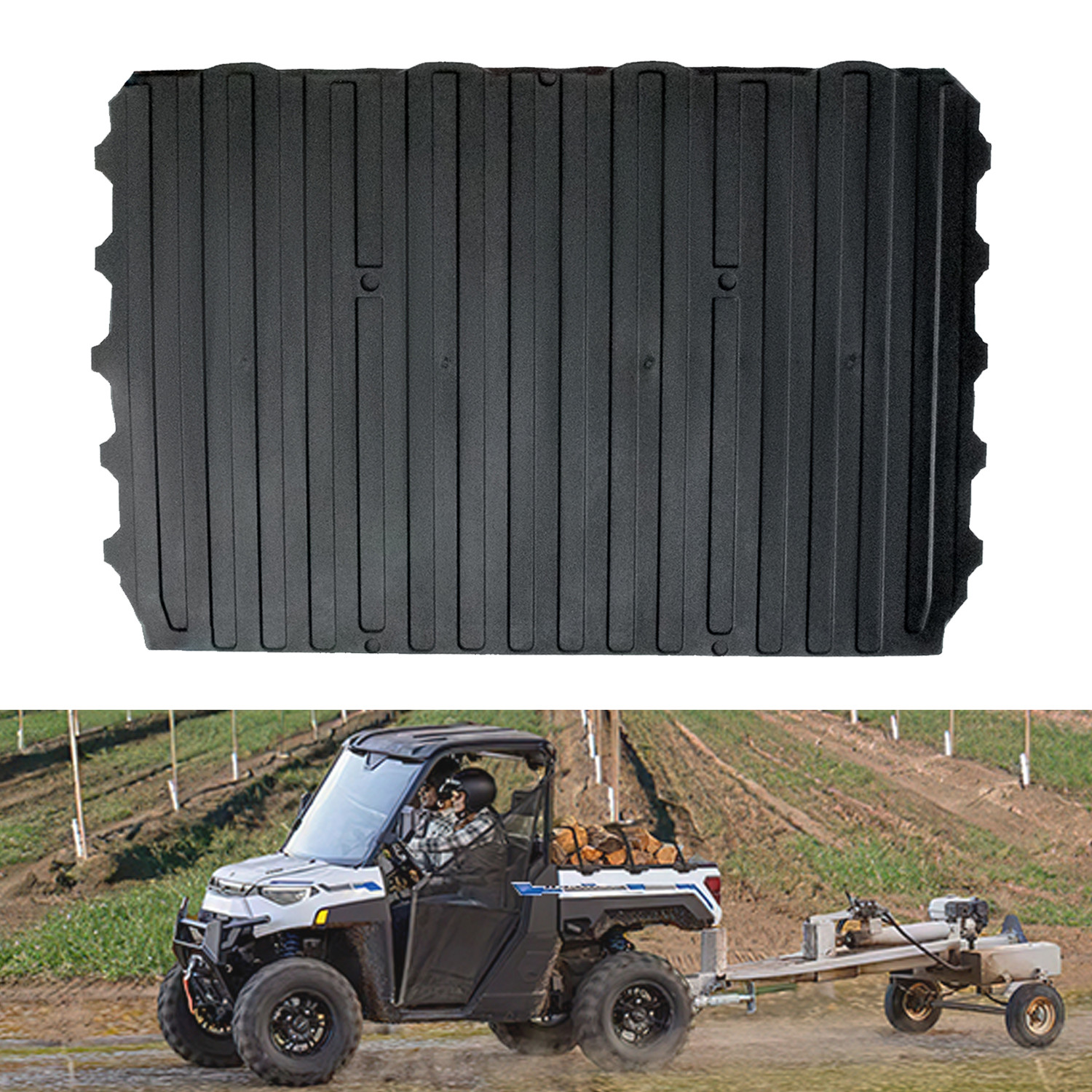SHINJEW Rear Bed Liner Mat For Polaris Ranger XP 1000 Crew 18-2024 OEM#2882751
