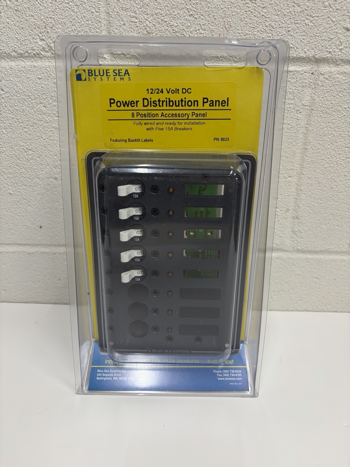 Power Distribution Panel - NIB - Position, 5 Breakers - Blue Sea Systems #8023 Power Distribution Panel - NIB - Position, 5 Breakers - Blue Sea Systems #8023