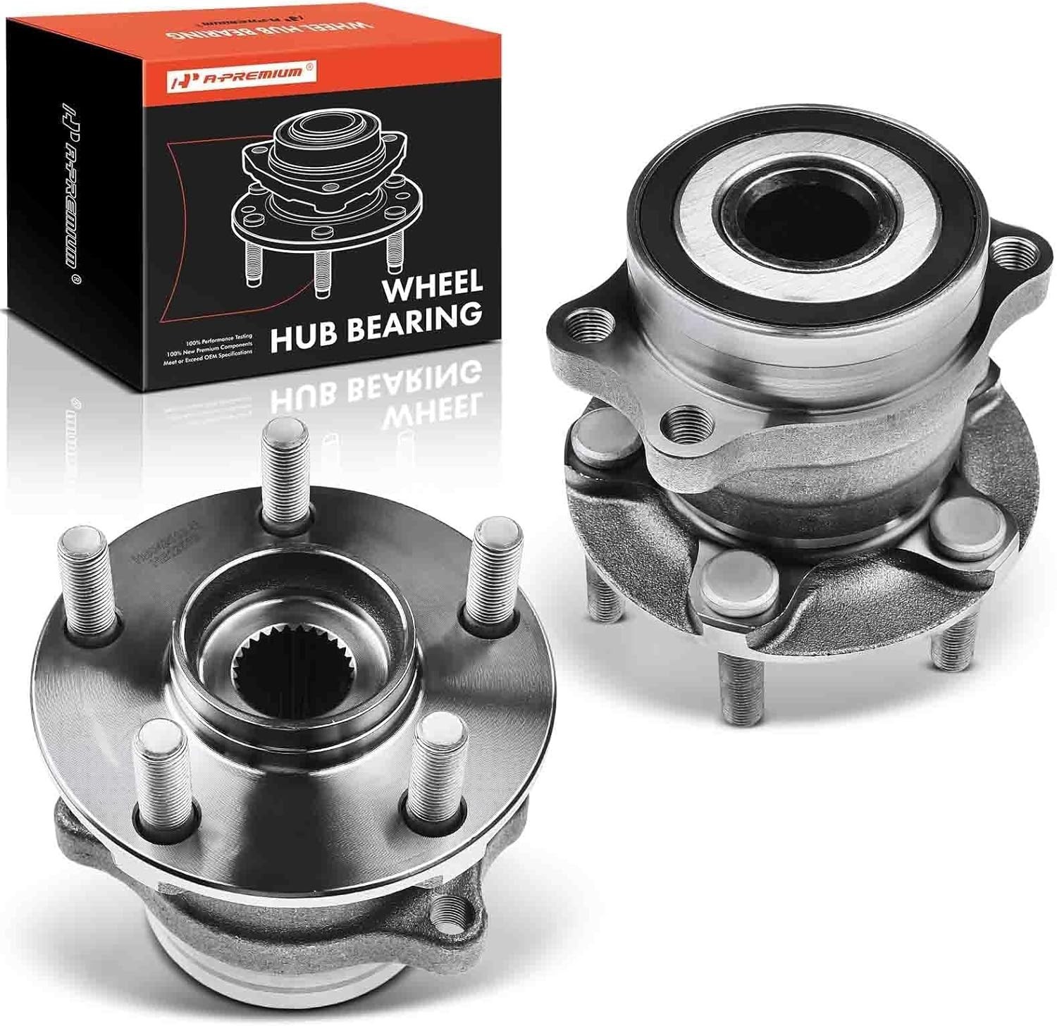 A-Premium 2 Rear Wheel Bearings and Hub Assembly w/ 5 Tabs for Impreza 2012-2021 A-Premium 2 Rear Wheel Bearings and Hub Assembly w/ 5 Tabs for Impreza 2012-2021