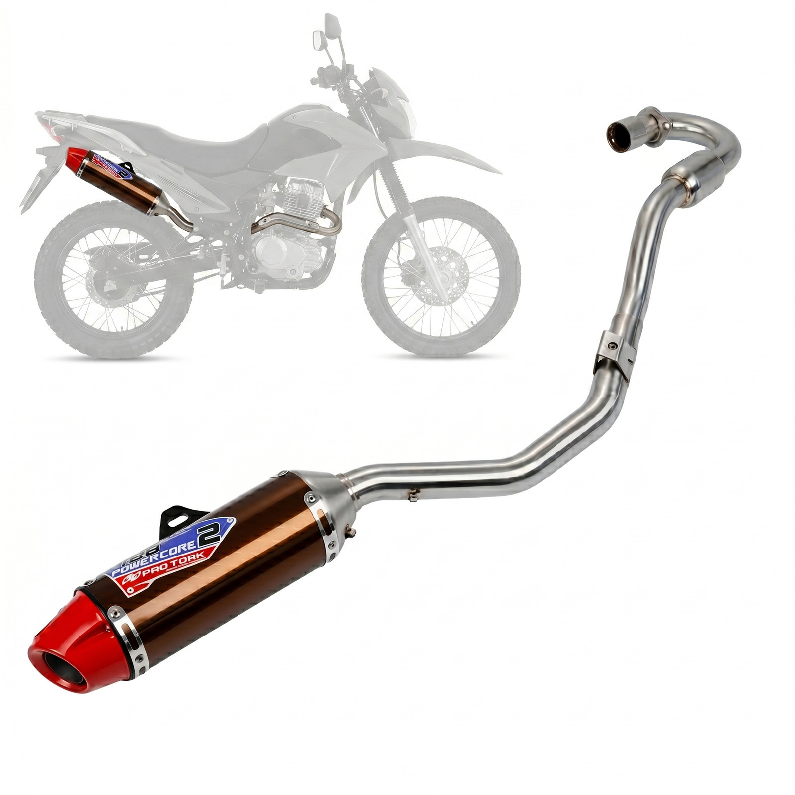 Full Exhaust Muffler System for RPS Hawk 250 DLX Cavalier 250cc Dirt Bike Pipe Full Exhaust Muffler System for RPS Hawk 250 DLX Cavalier 250cc Dirt Bike Pipe