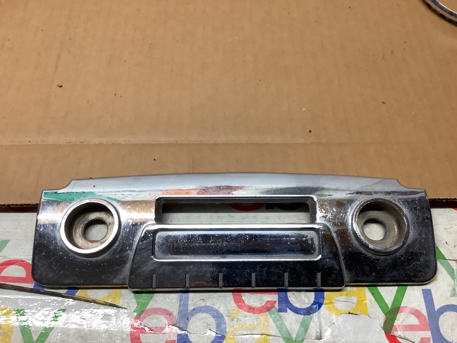 Vintage Rare 1953 Packard Dash CHROME RADIO BEZEL OEM used Vintage Rare 1953 Packard Dash CHROME RADIO BEZEL OEM used