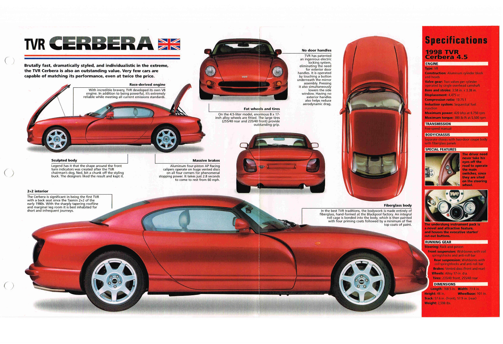 1998 TVR CERBERA IMP Brochure