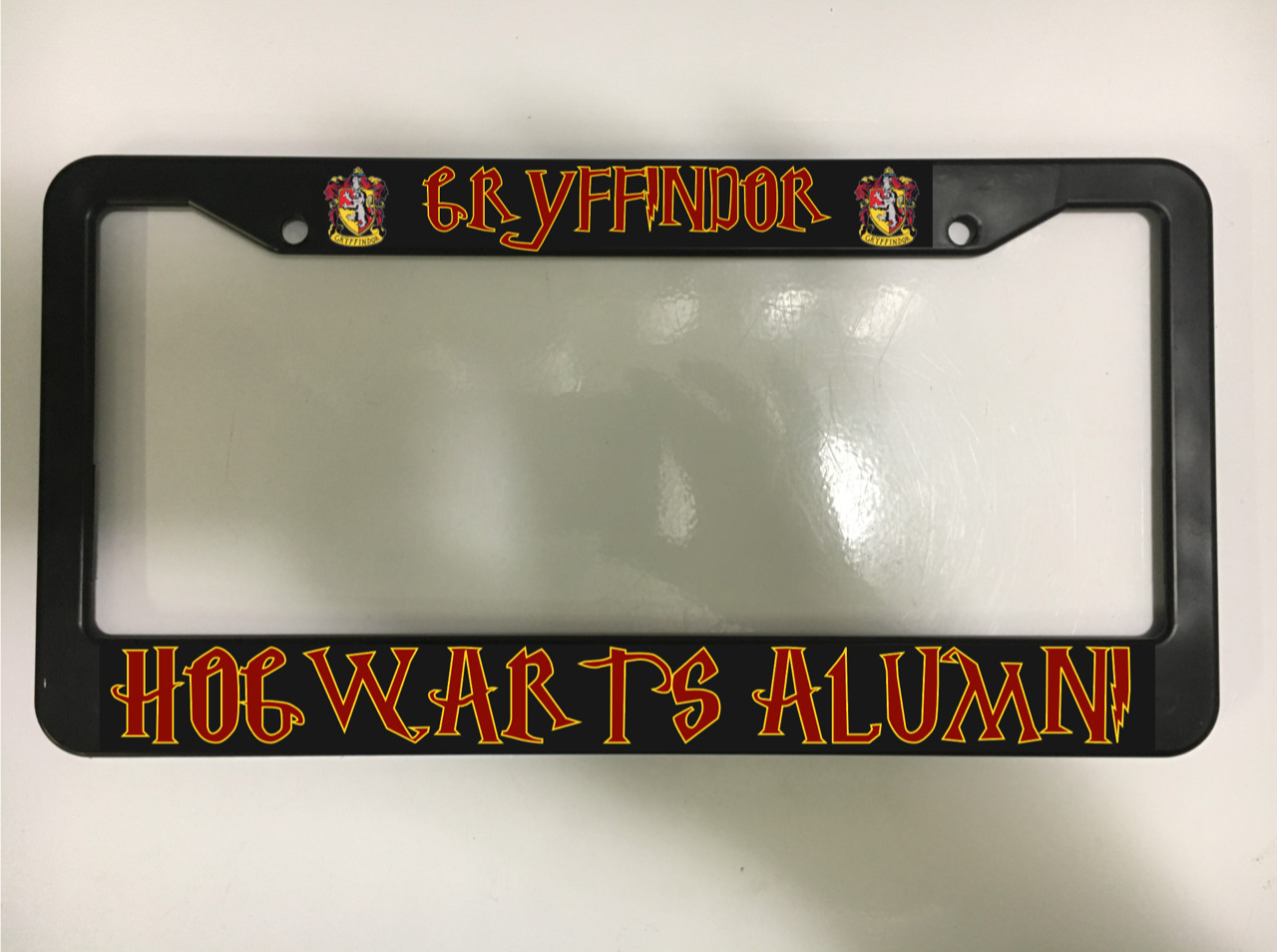 For Harry Potter Fans Gryffindor/Hogwarts Alumni Black License Plate Frame NEW